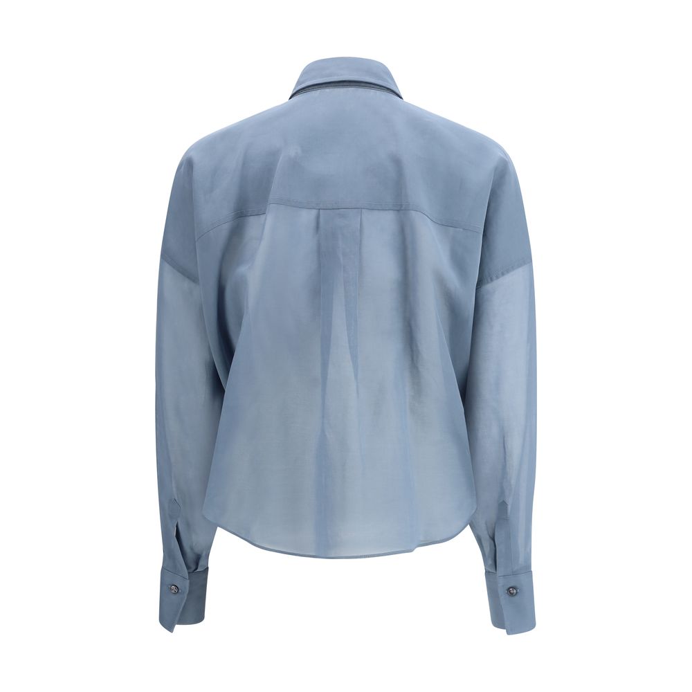 Brunello Cucinelli Blue Cotton Pattern Shirt | Regal Royce
