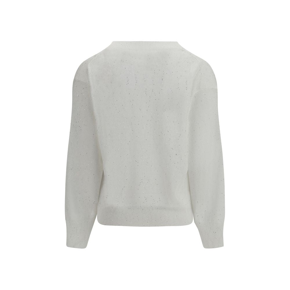 Brunello Cucinelli White Linen Sweatshirt | Regal Royce