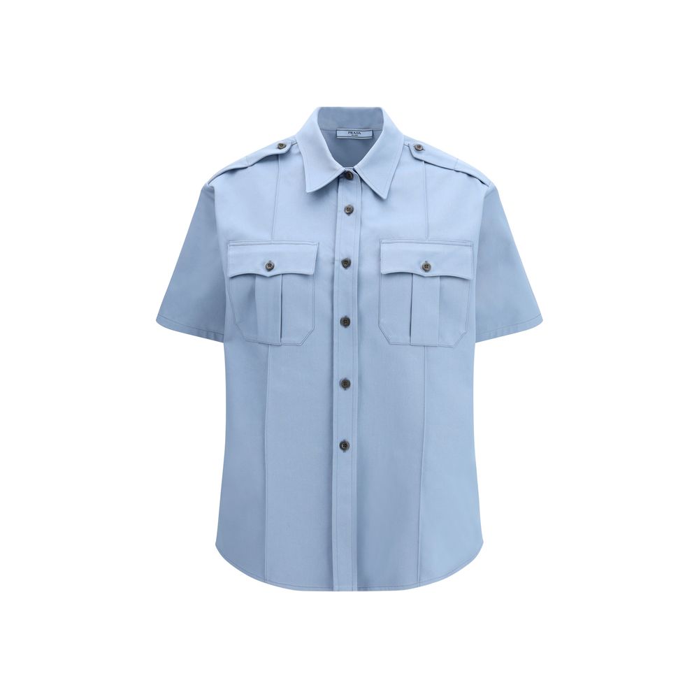 Prada Blue Cotton Shortsleeve Shirt | Regal Royce