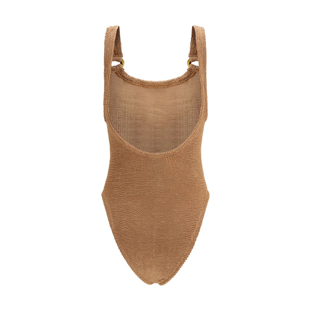 Hunza G Brown Polyamide One-Piece Swimsuit | Regal Royce