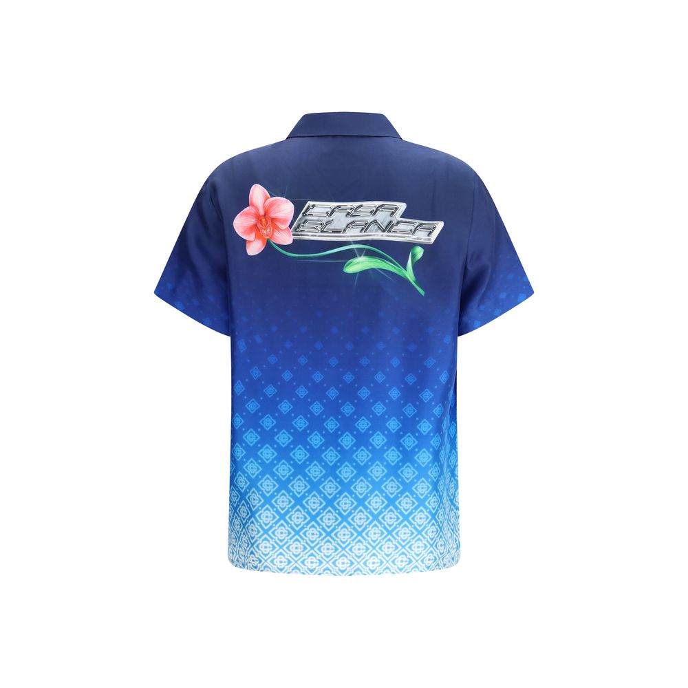 Casablanca Blue Silk Pattern Shirt | Regal Royce