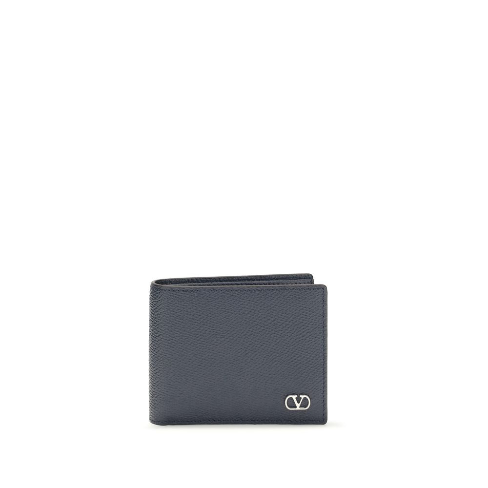 Valentino Garavani Blue Calf Leather Bos Taurus Wallet | Regal Royce
