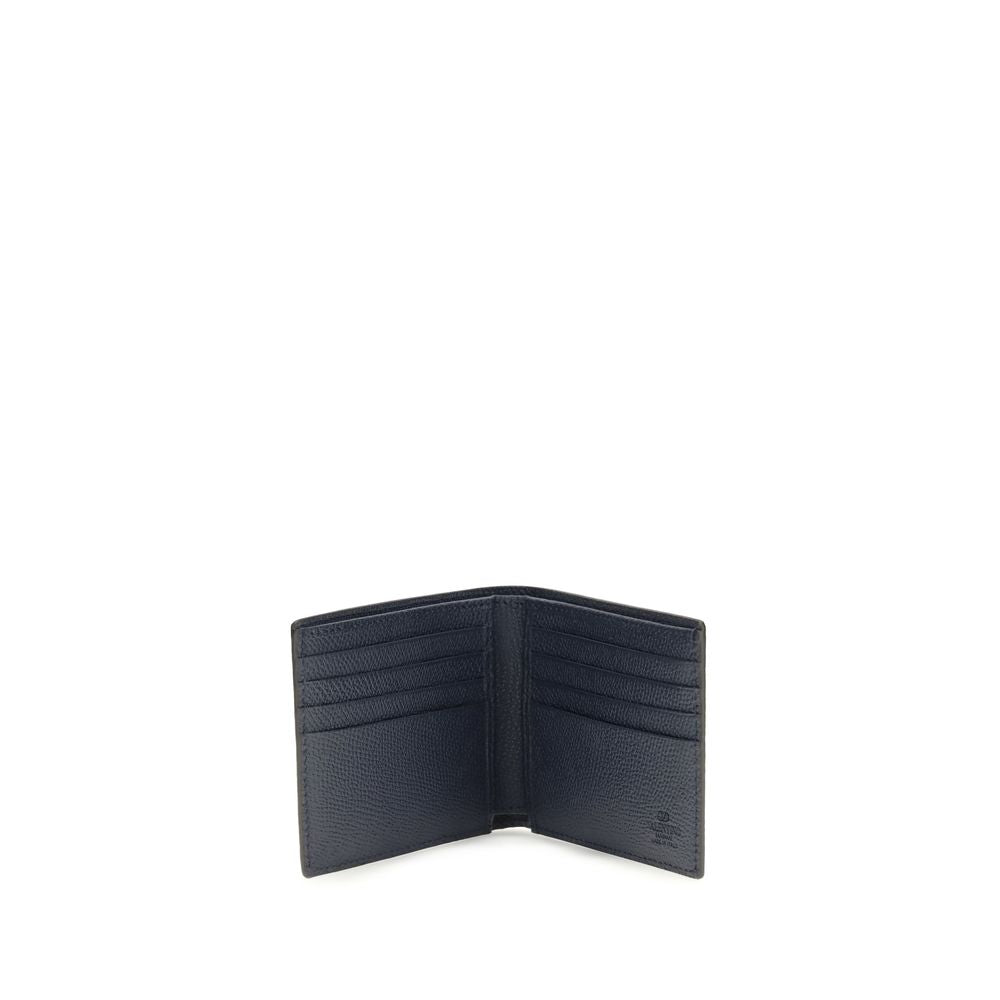 Valentino Garavani Blue Calf Leather Bos Taurus Wallet | Regal Royce