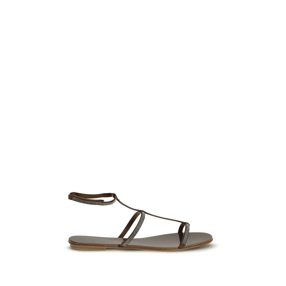 Pedro García Brown Calf Leather Bos Taurus Strap-On Sandals | Regal Royce