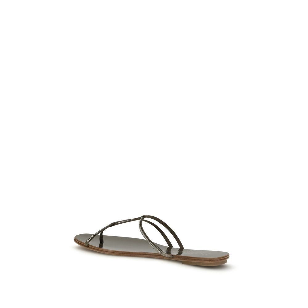Pedro García Brown Calf Leather Bos Taurus Flat Sandals | Regal Royce
