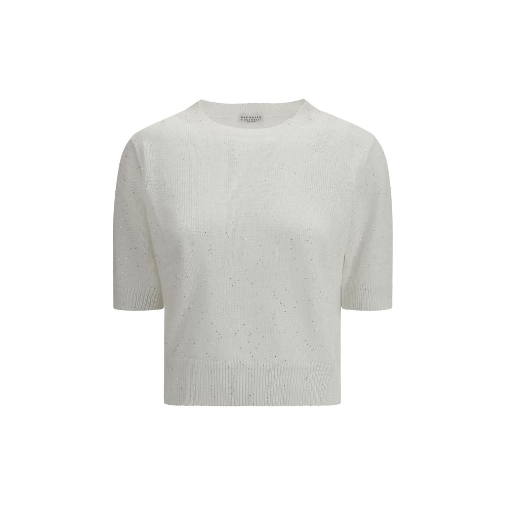Brunello Cucinelli White Cotton Sweatshirt | Regal Royce