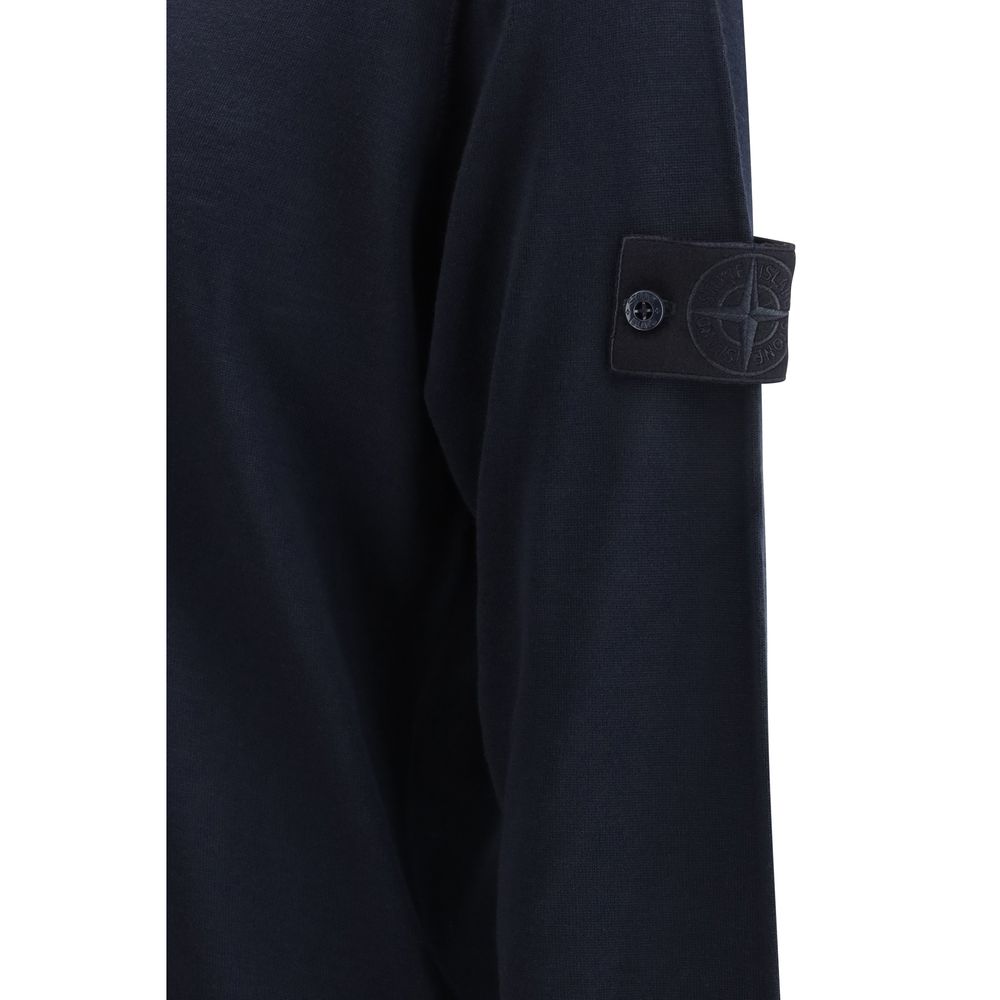 Stone Island Blue Fleece Wool Sweatshirt | Regal Royce