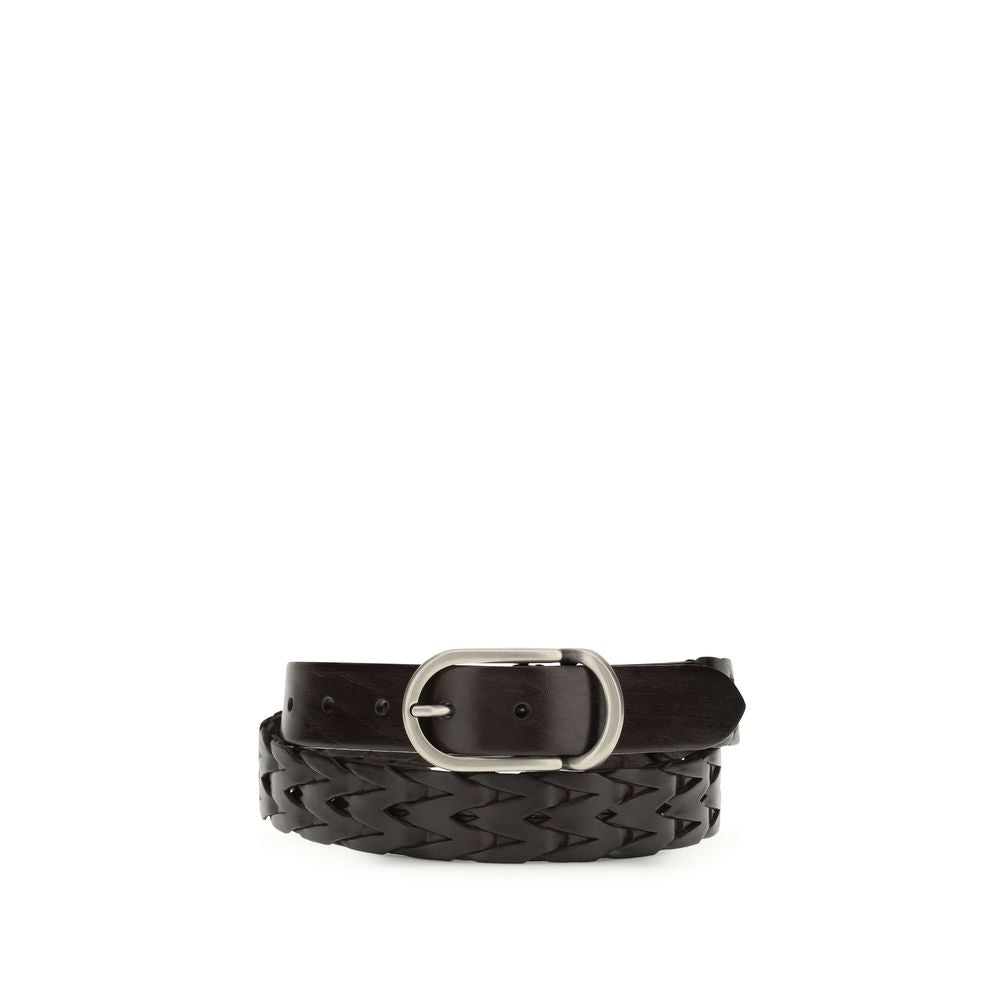 Brunello Cucinelli Black Calf Leather Bos Taurus Belt | Regal Royce
