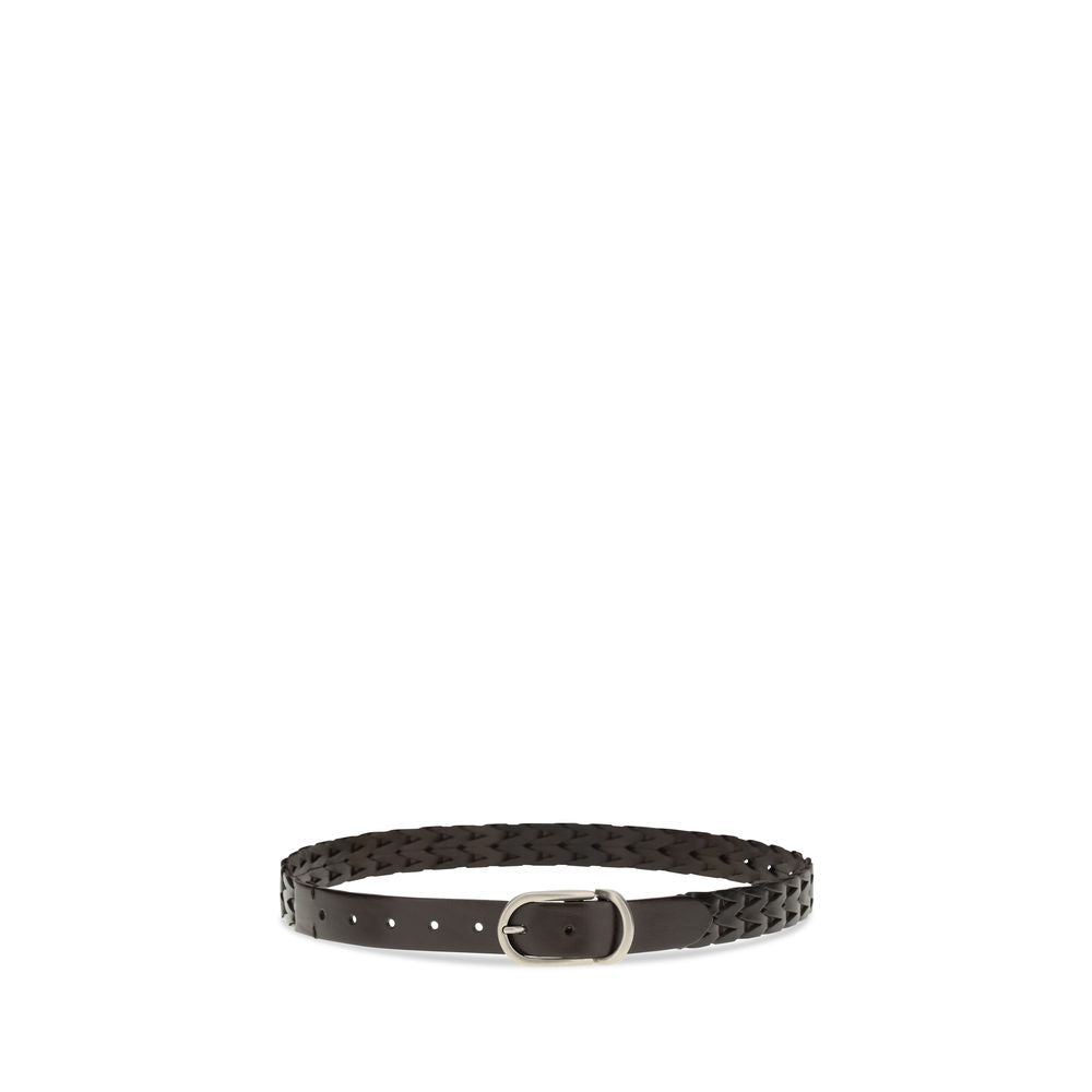 Brunello Cucinelli Black Calf Leather Bos Taurus Belt | Regal Royce