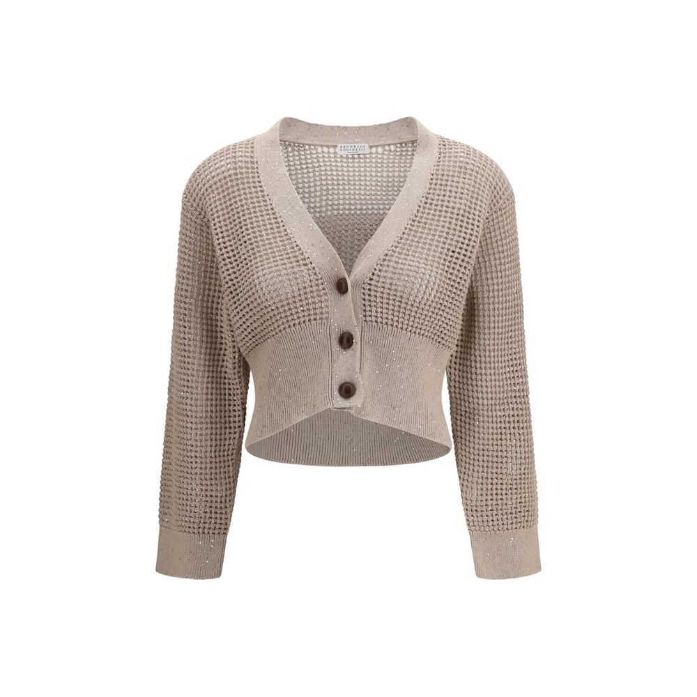 Brunello Cucinelli Beige Cotton Cardigan | Regal Royce