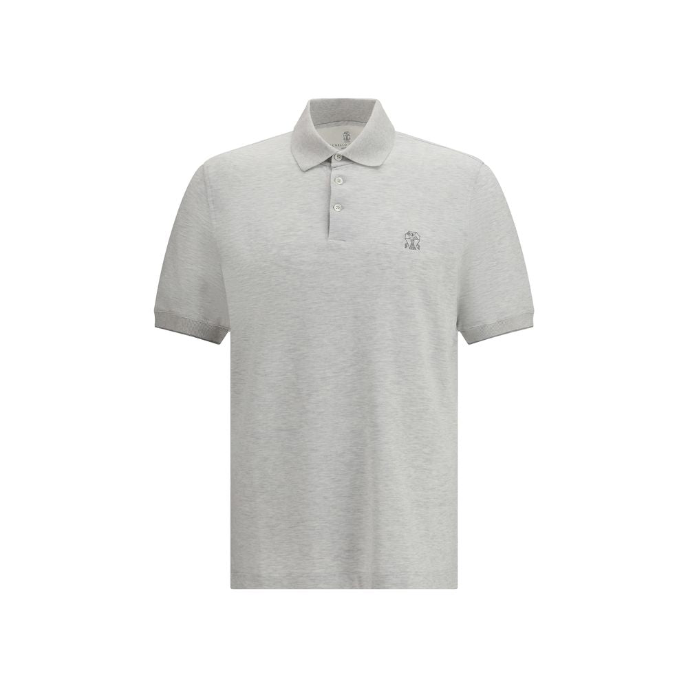 Brunello Cucinelli Gray Cotton Polo Shirt | Regal Royce
