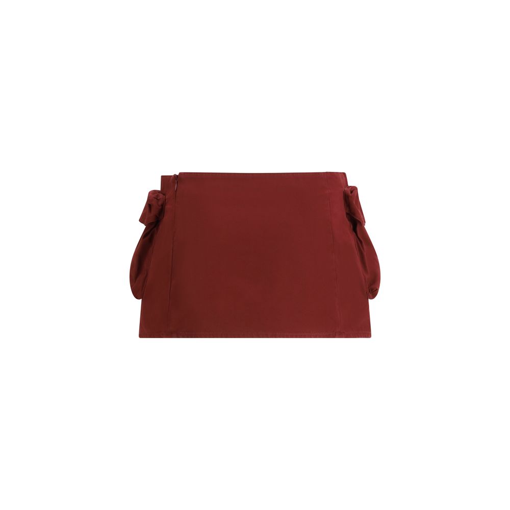 Miu Miu Bordeaux Cotton Mini Skirt | Regal Royce