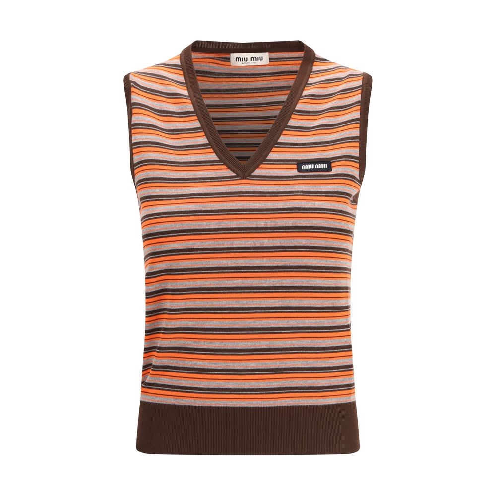 Miu Miu Multicolor Wool Sleeveles Sweater | Regal Royce