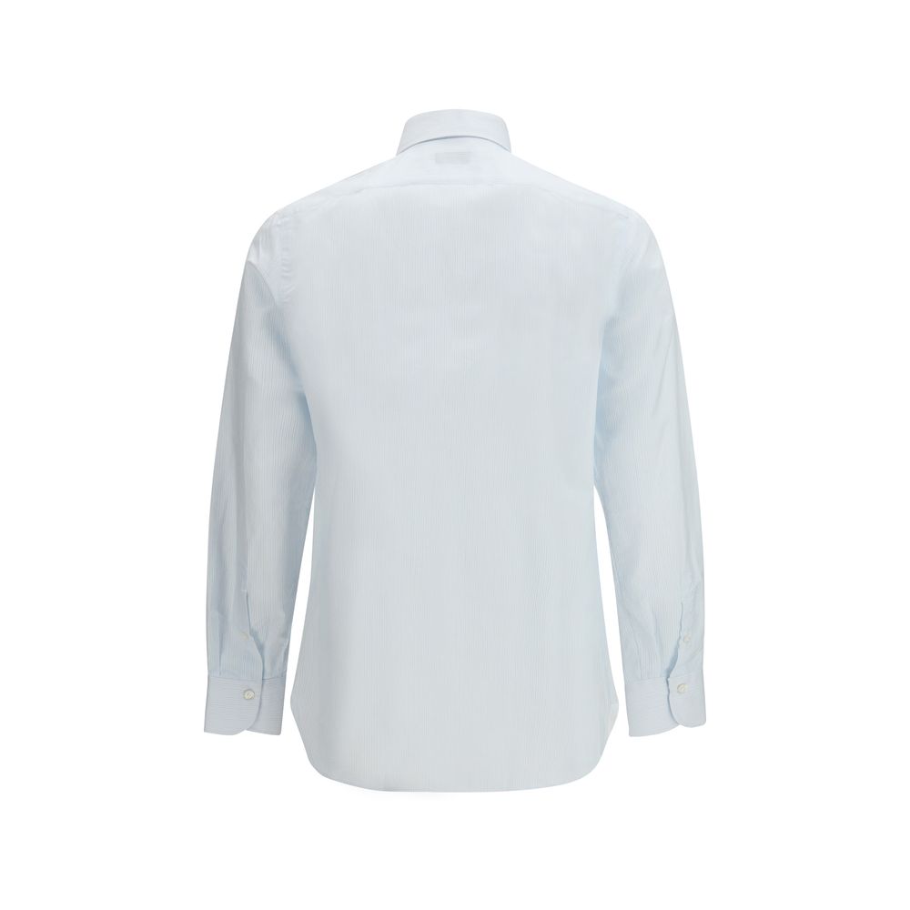 Finamore Blue Cotton Pattern Shirt | Regal Royce