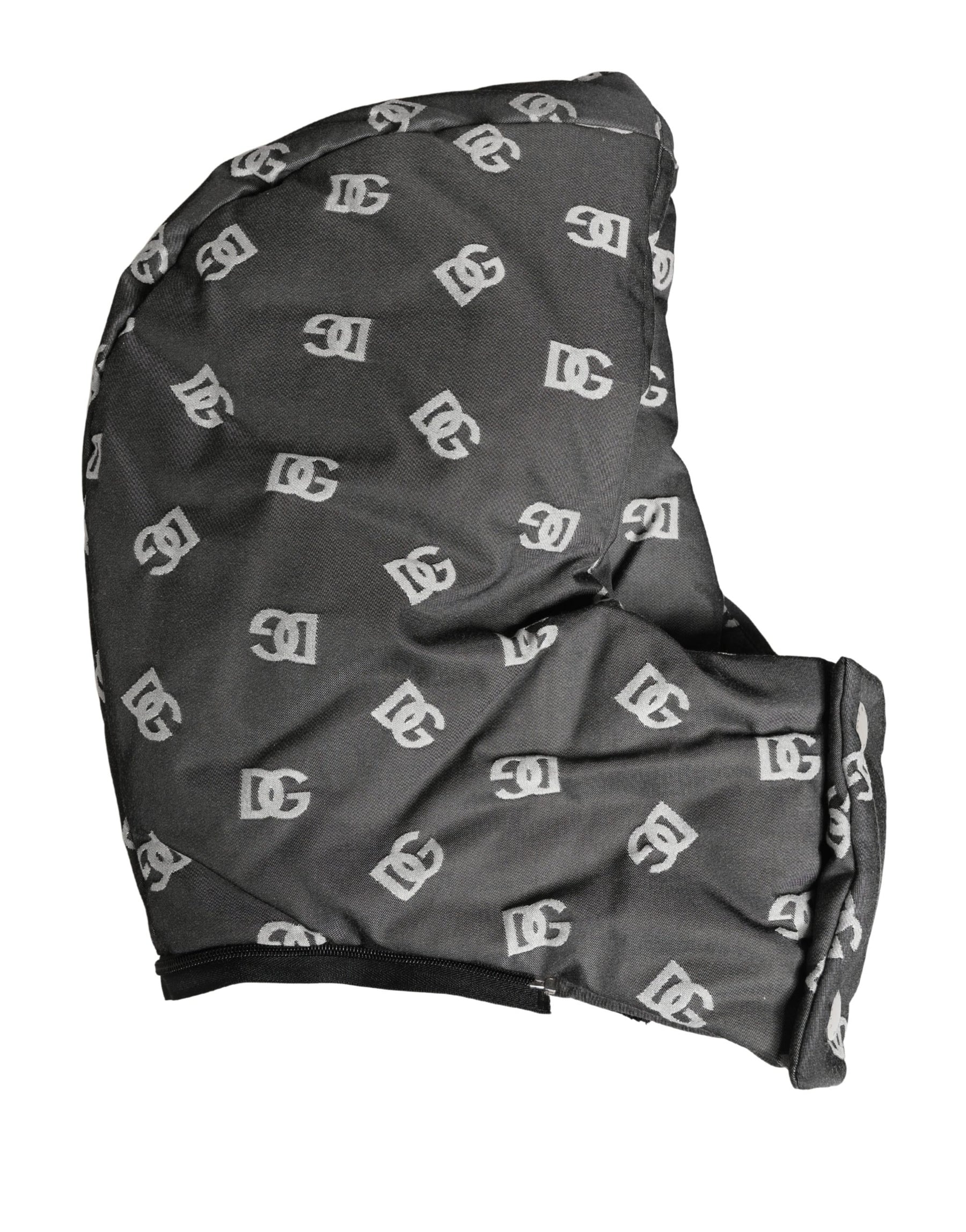Dolce & Gabbana Black Logo Print Whole Head Wrap Capello Hat | Regal Royce