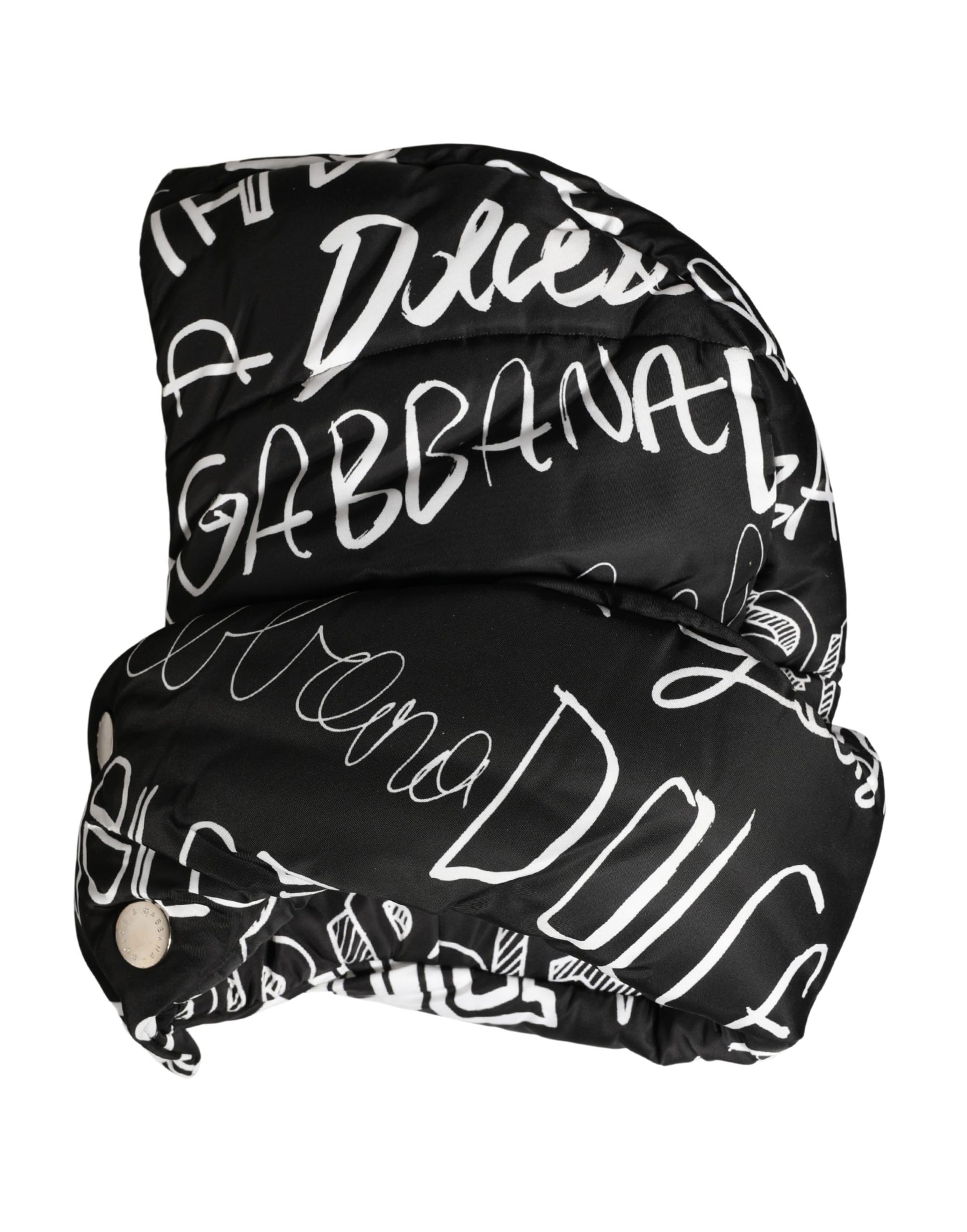 Dolce & Gabbana Black Logo Print Whole Head Wrap Capello Hat | Regal Royce