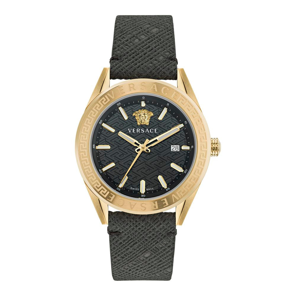 Versace Black Leather Dress Watch | Regal Royce