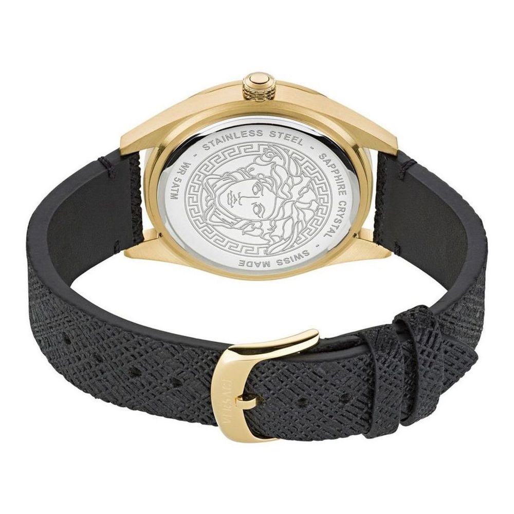 Versace Black Leather Dress Watch | Regal Royce