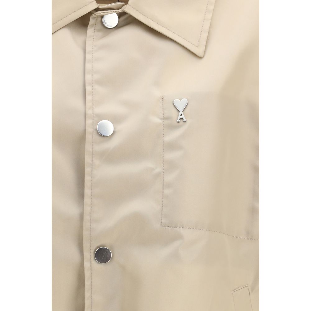 Ami Paris Beige Polyamide Trench Coat | Regal Royce