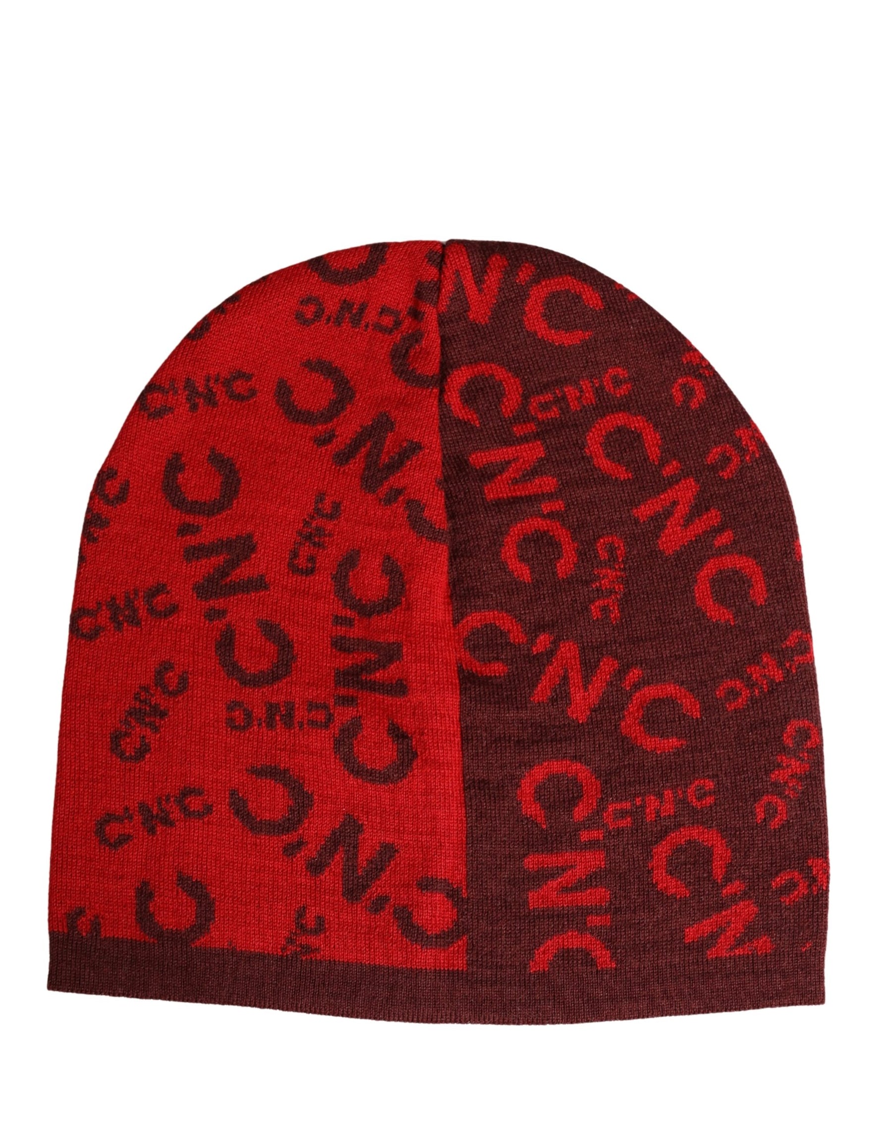 Costume National Red Wool Blend Branded Beanie Capello Hat | Regal Royce