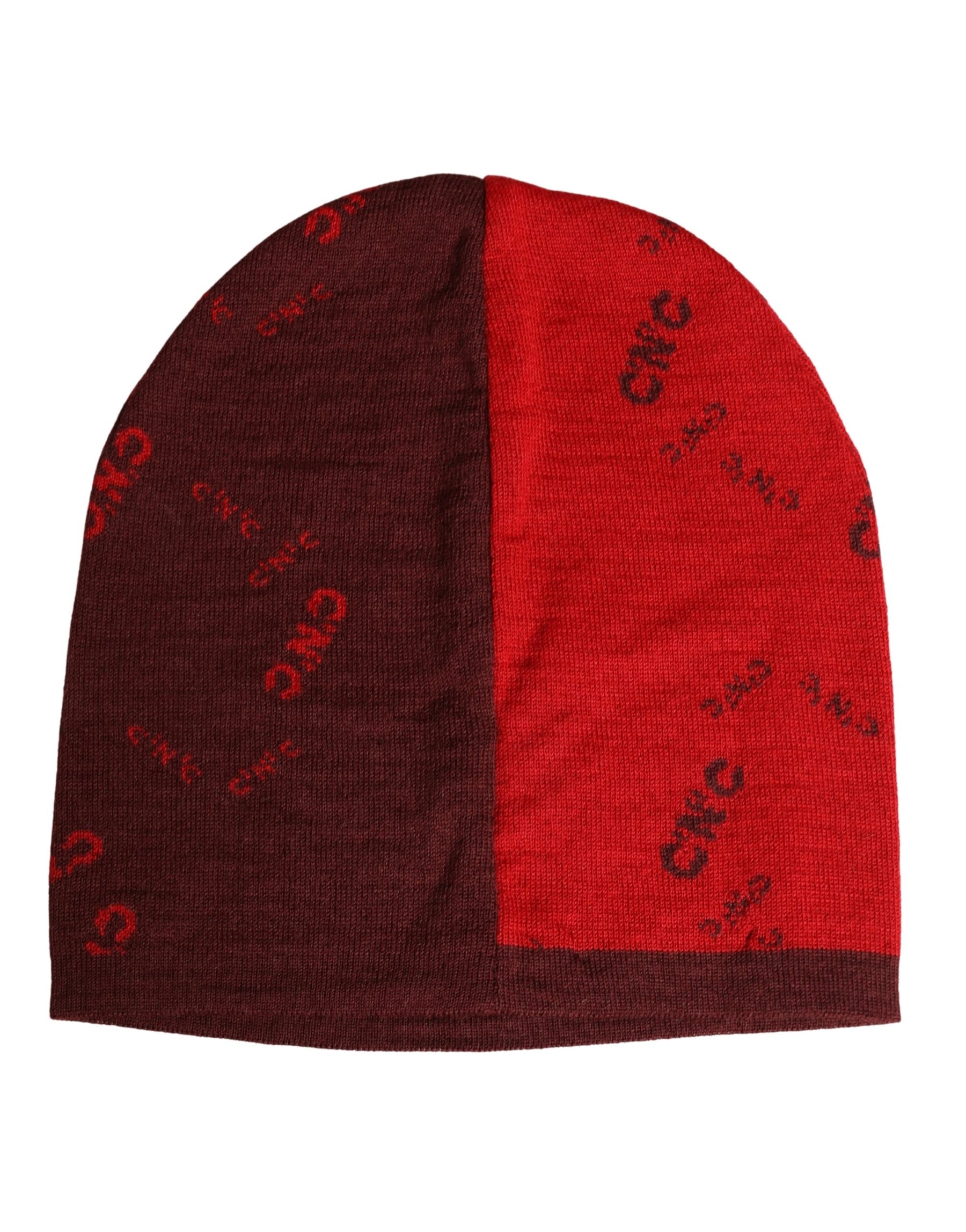 Costume National Red Wool Blend Branded Beanie Capello Hat | Regal Royce