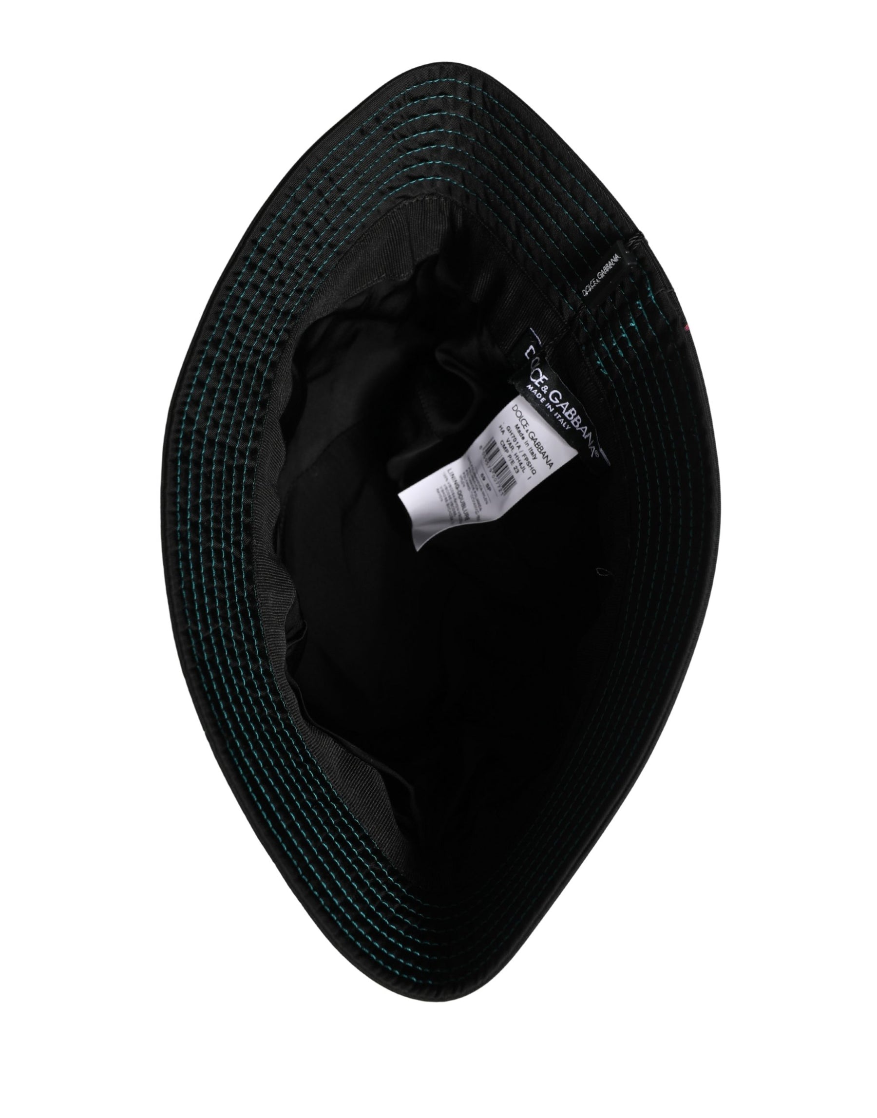 Dolce & Gabbana Men Black Floral Print Nylon Fisherman Cap Hat | Regal Royce