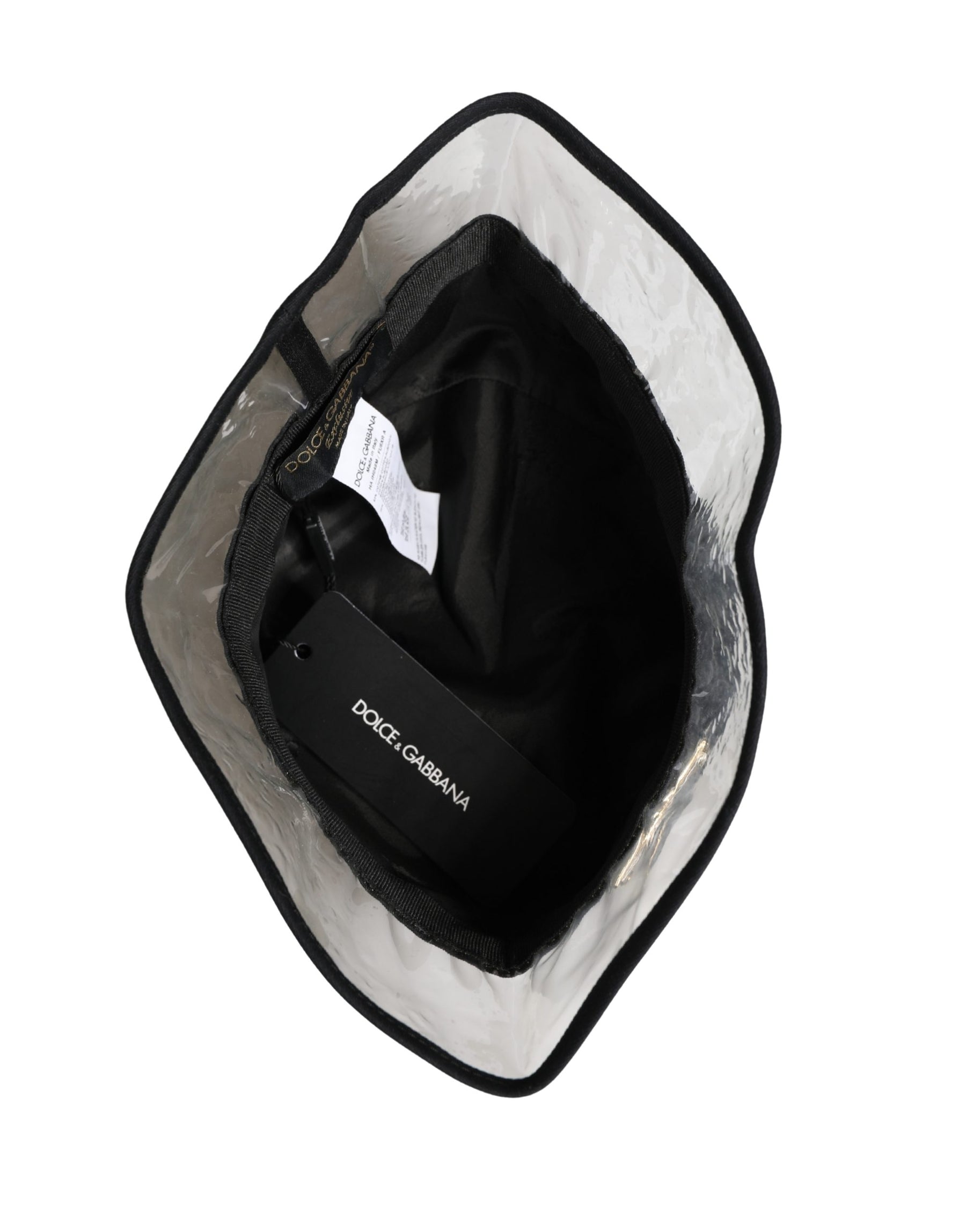 Dolce & Gabbana Black Cotton Plastic Fisherman Bucket Capello Hat | Regal Royce