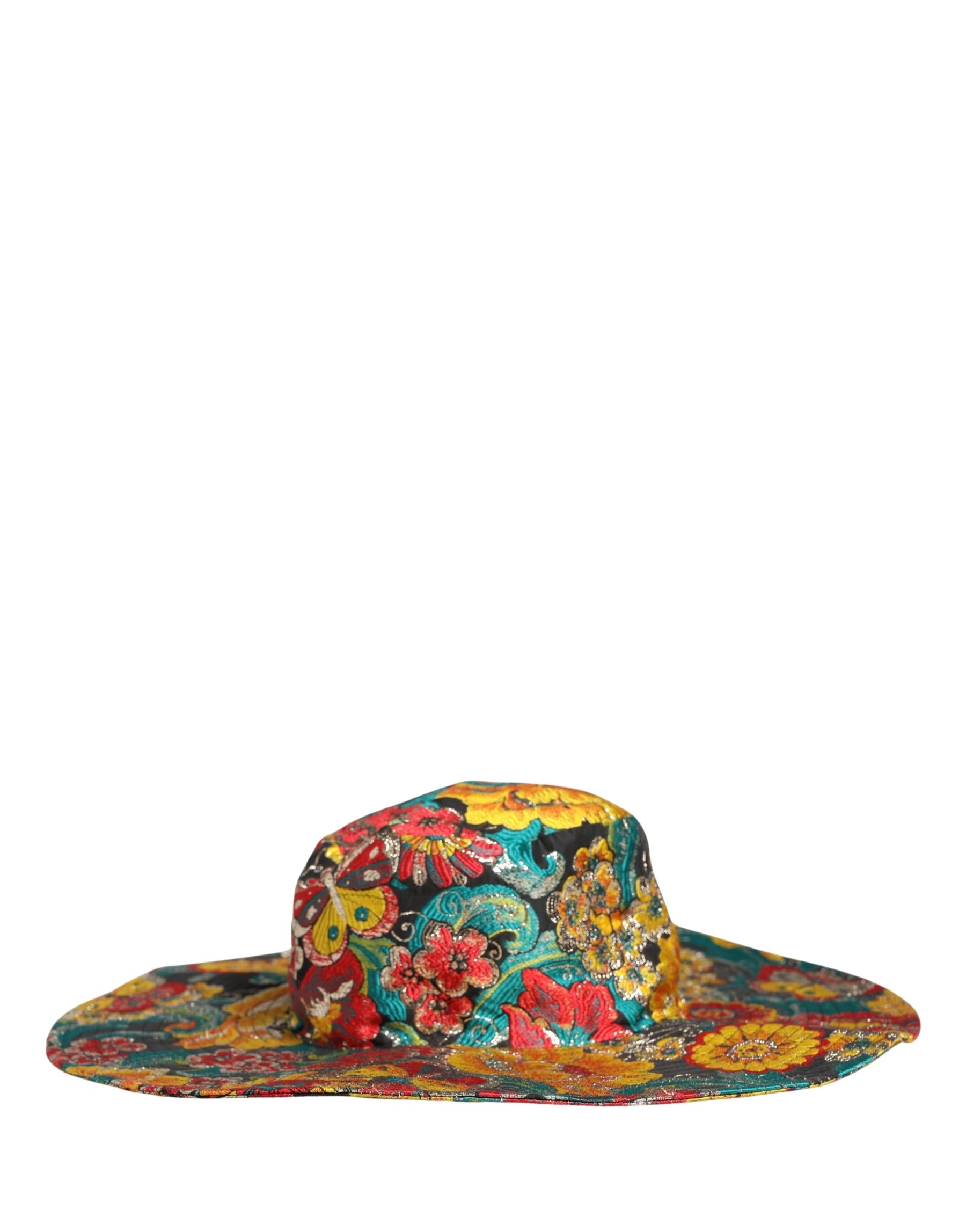 Dolce & Gabbana Men Multicolor Brocade Wide Brim Fisherman Capello Hat | Regal Royce