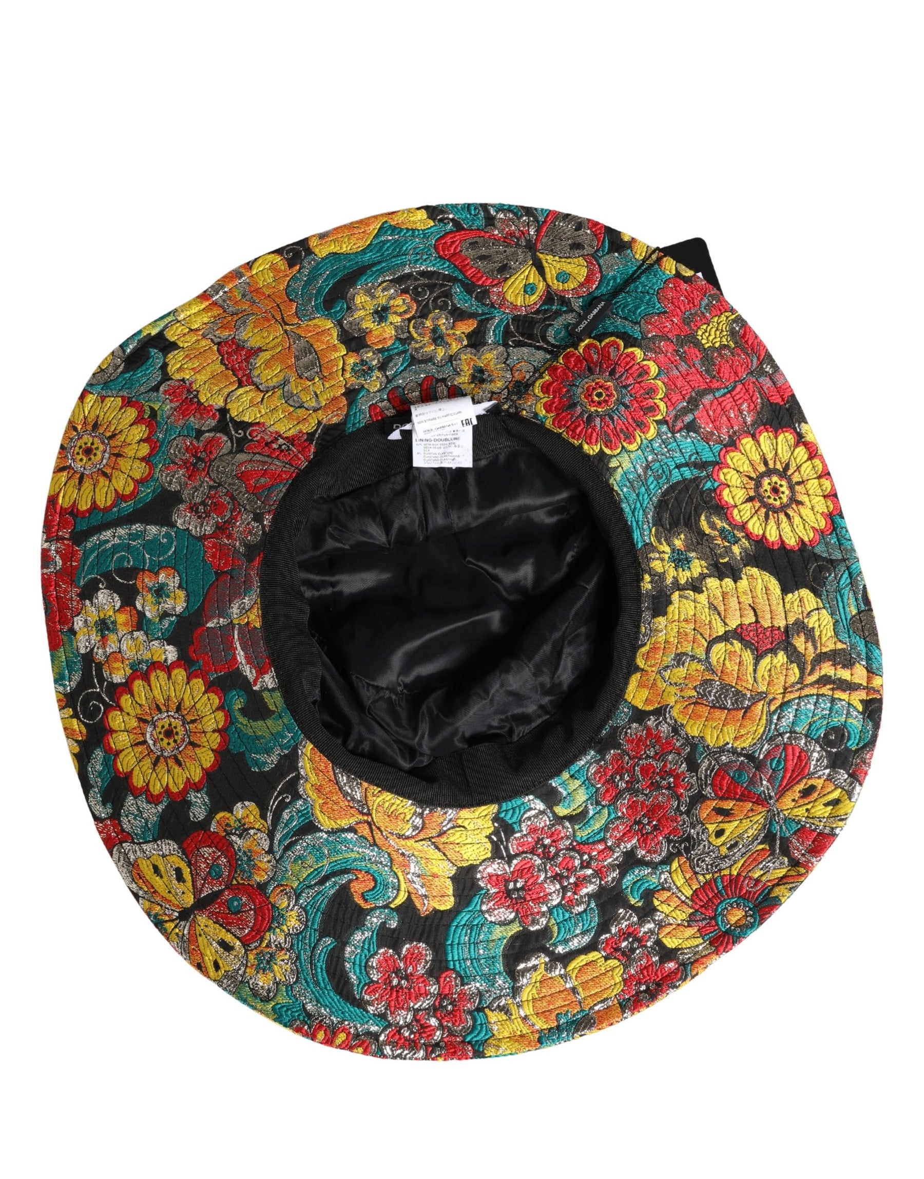 Dolce & Gabbana Men Multicolor Brocade Wide Brim Fisherman Capello Hat | Regal Royce