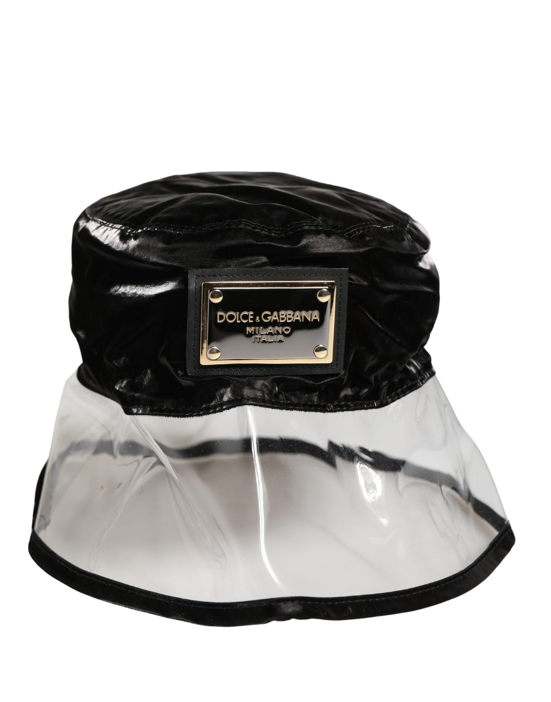 Dolce & Gabbana Black Nylon Plastic Fisherman Bucket Capello Hat | Regal Royce