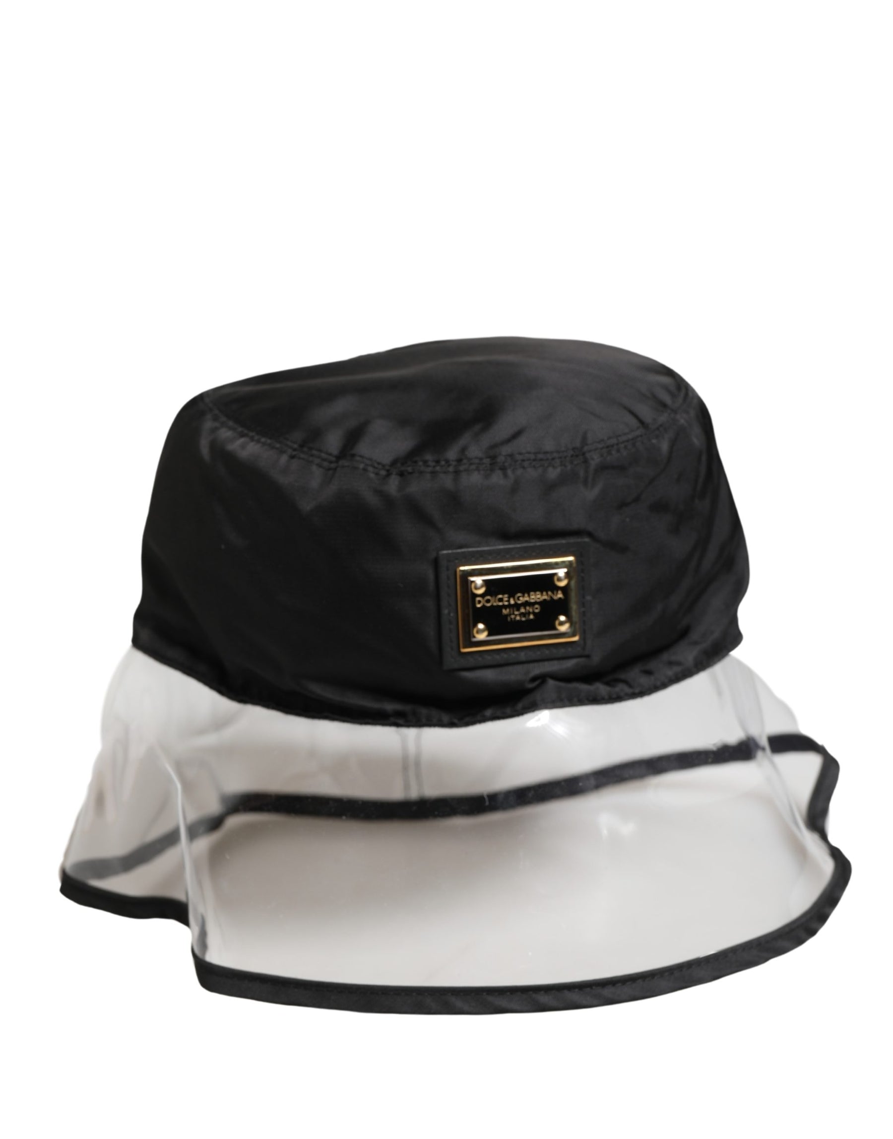 Dolce & Gabbana Men Black Plastic Fisherman Bucket Capello Hat | Regal Royce