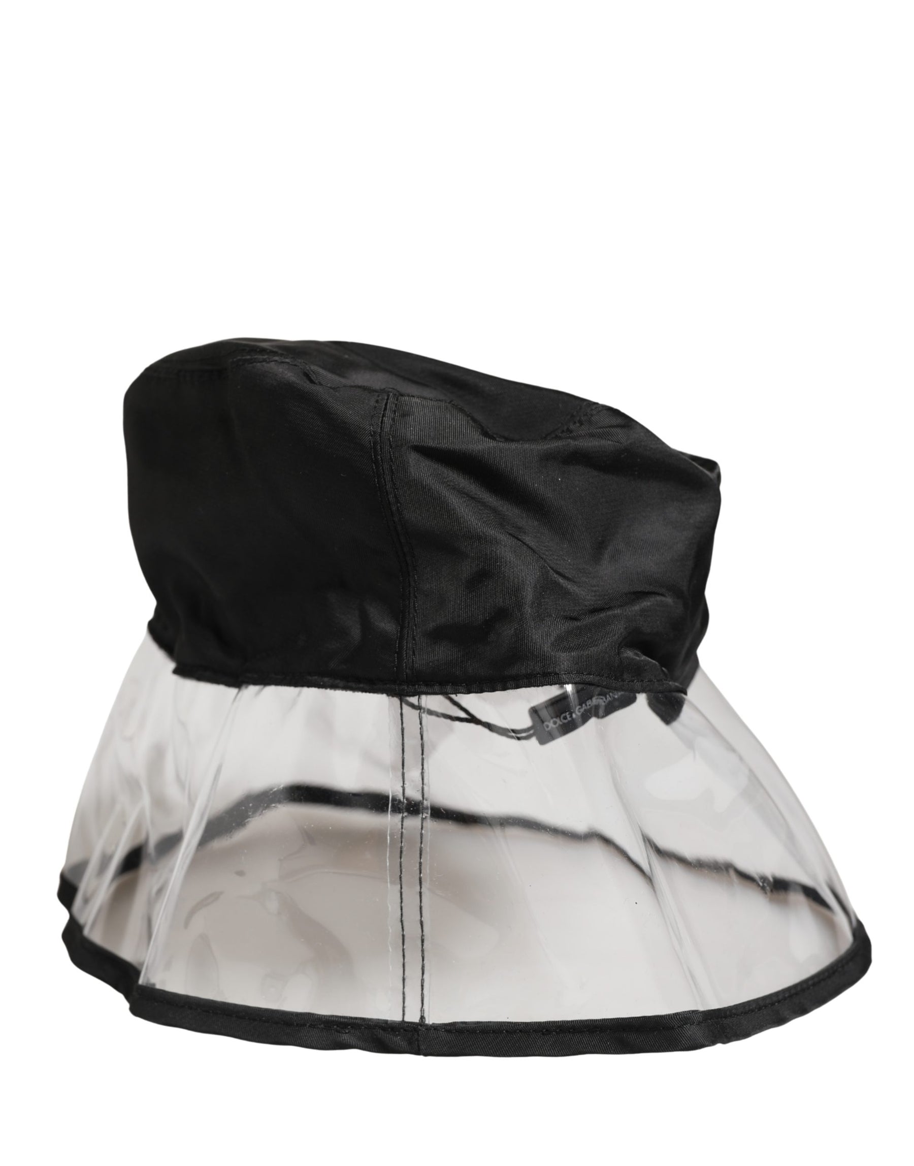 Dolce & Gabbana Men Black Plastic Fisherman Bucket Capello Hat | Regal Royce