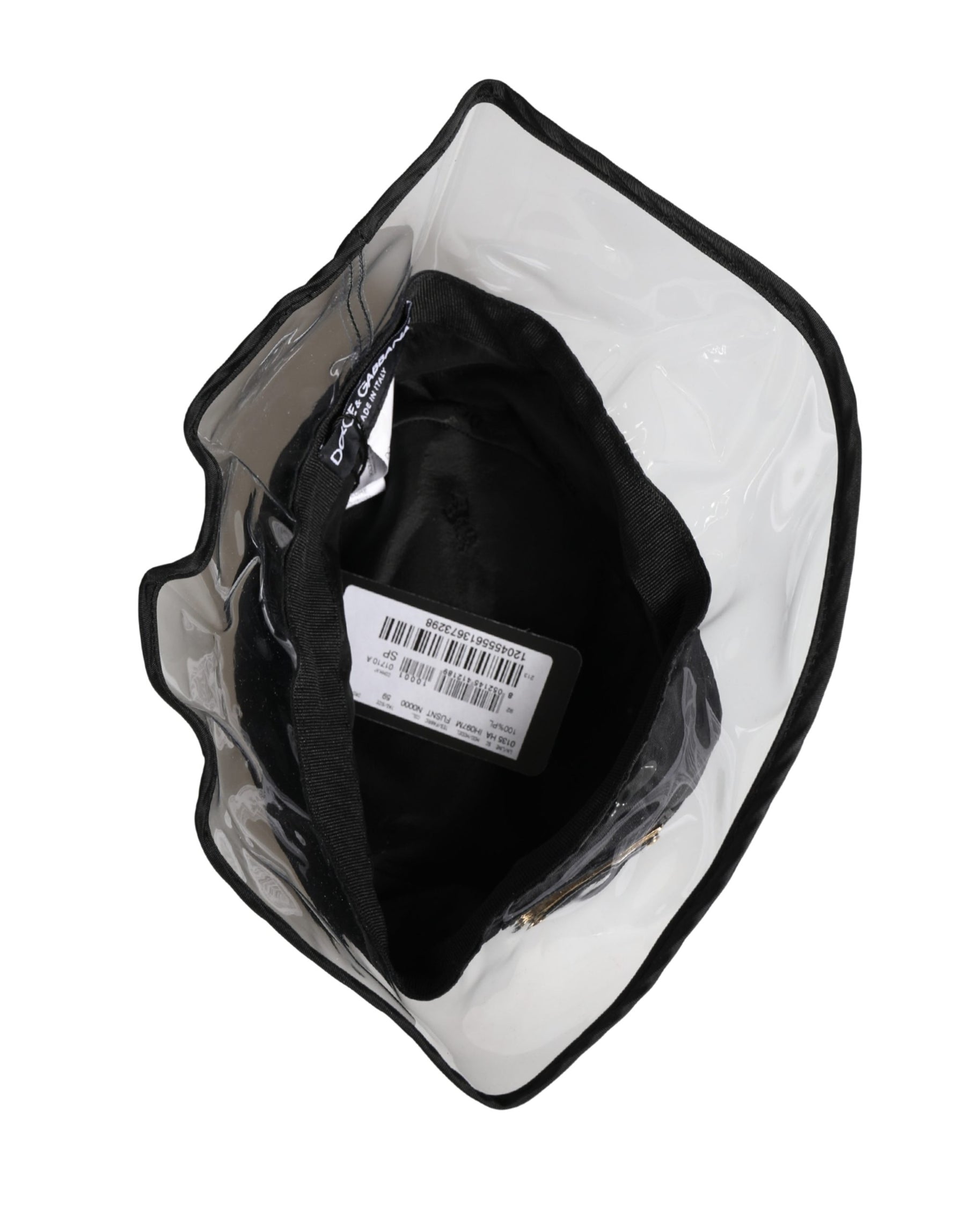 Dolce & Gabbana Men Black Plastic Fisherman Bucket Capello Hat | Regal Royce