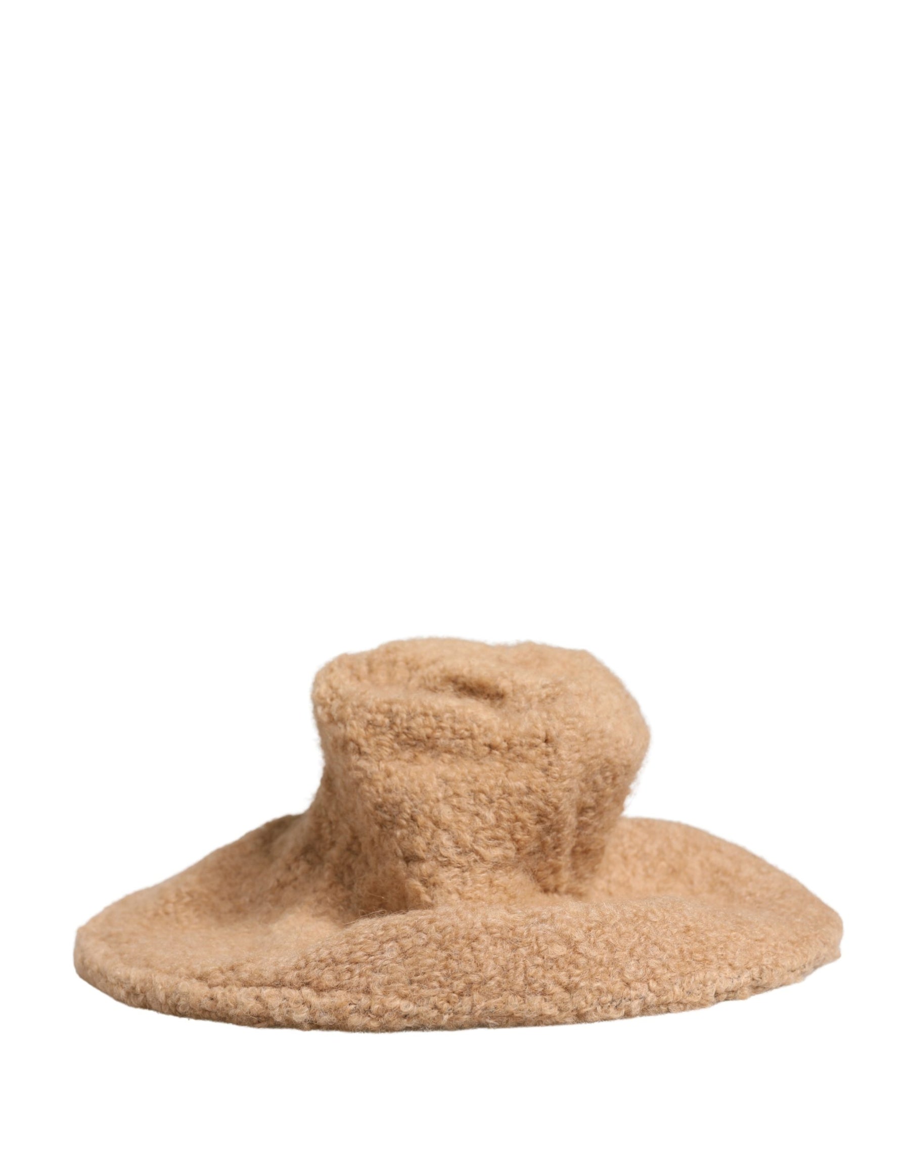 Dolce & Gabbana Beige Virgin Wool Fur Women Knitted Capello Hat | Regal Royce