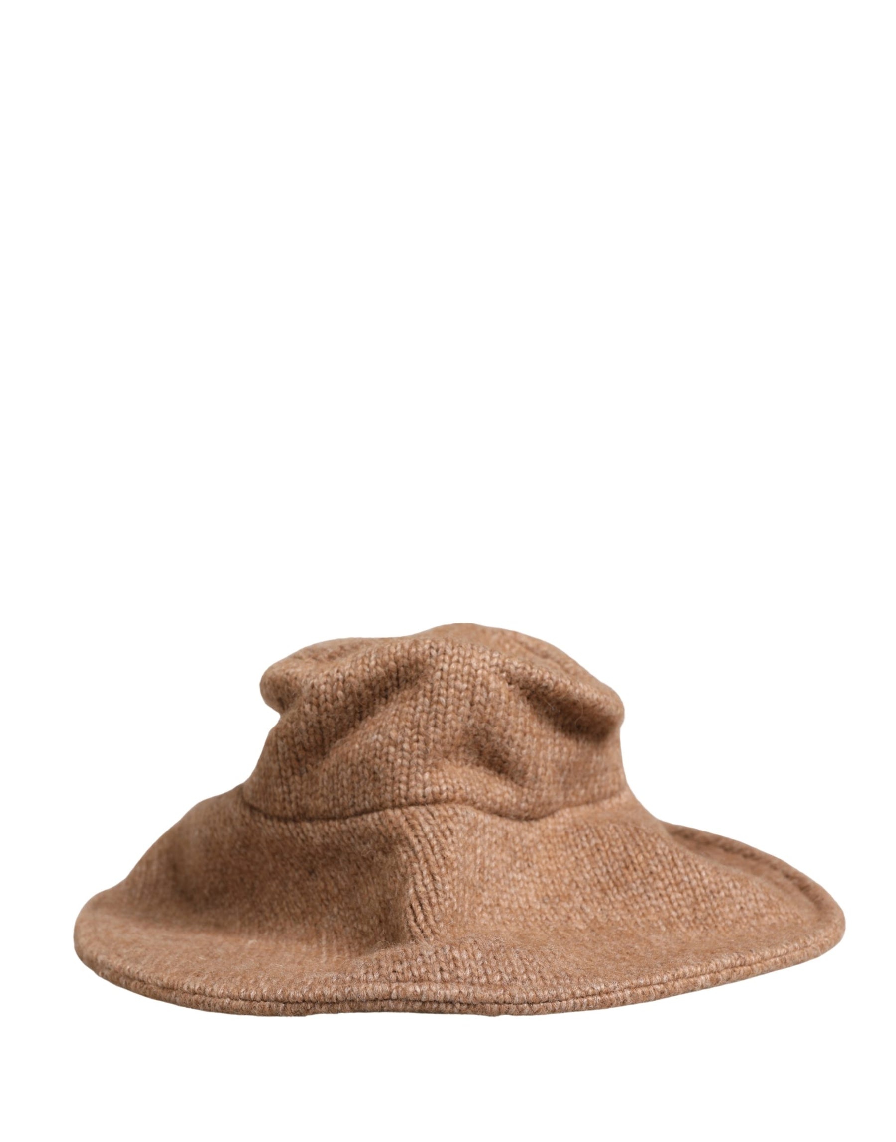 Dolce & Gabbana Brown Llama Wool Women Knitted Capello Hat | Regal Royce