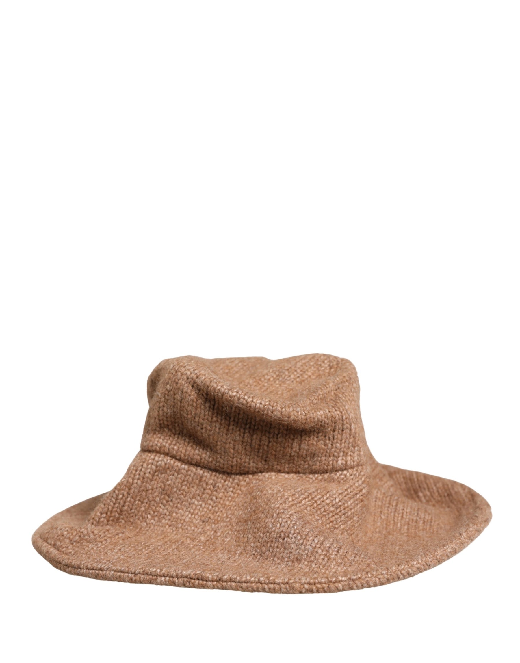 Dolce & Gabbana Brown Llama Wool Women Knitted Capello Hat | Regal Royce