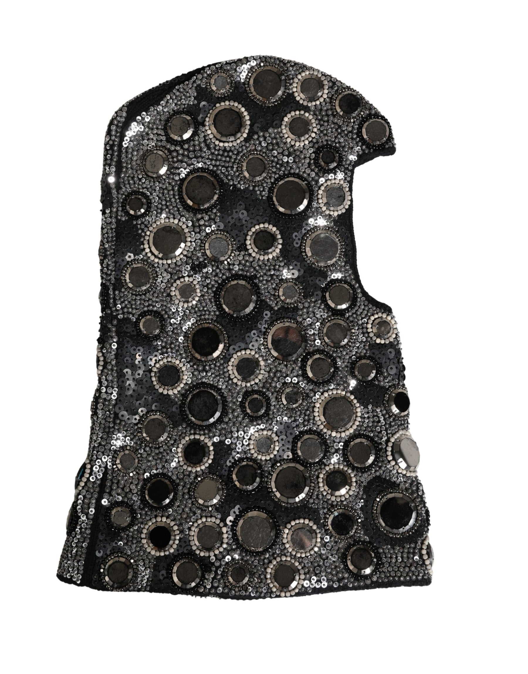 Dolce & Gabbana Black Wool Crystal Embellished Balaclava Hat | Regal Royce