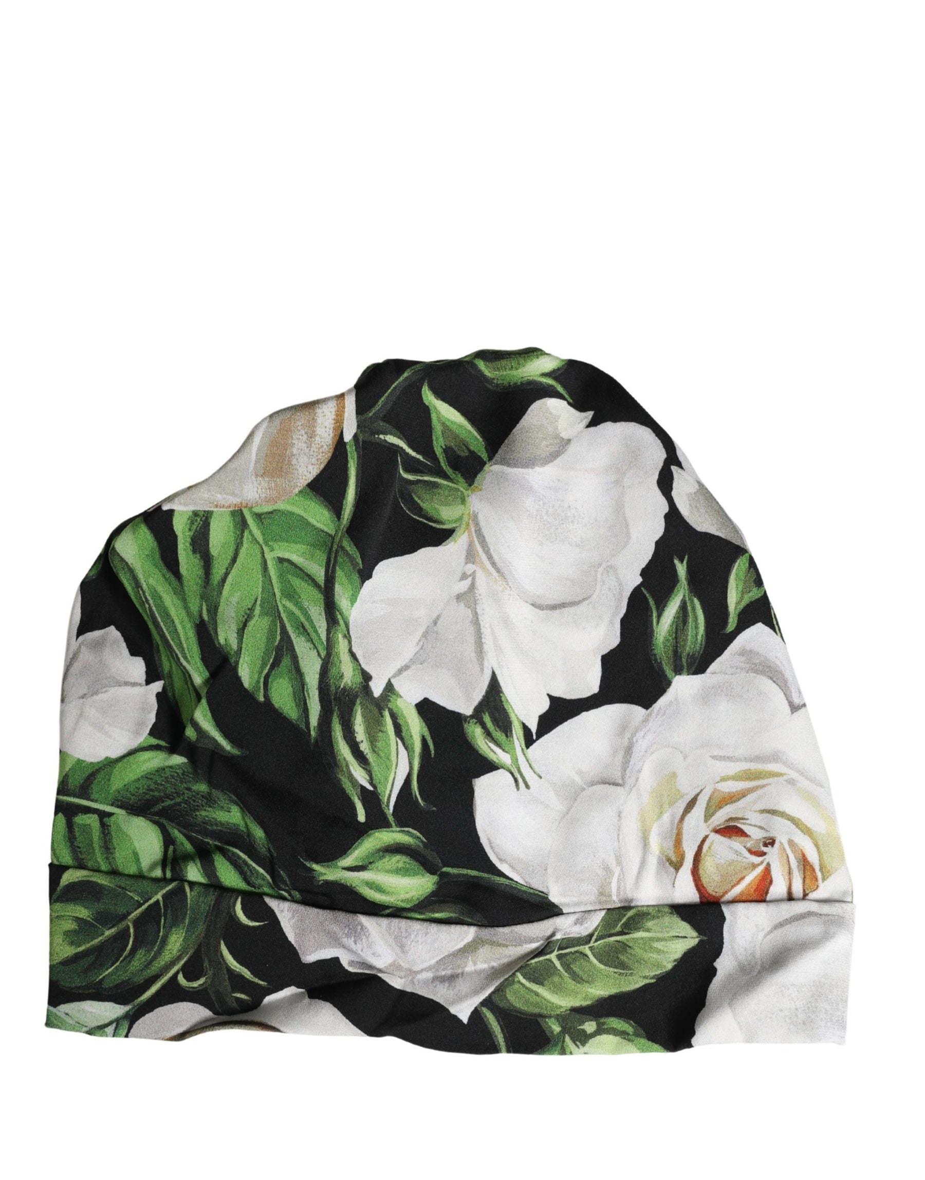 Dolce & Gabbana Black Floral Motif Turban Headwear Women Hat | Regal Royce