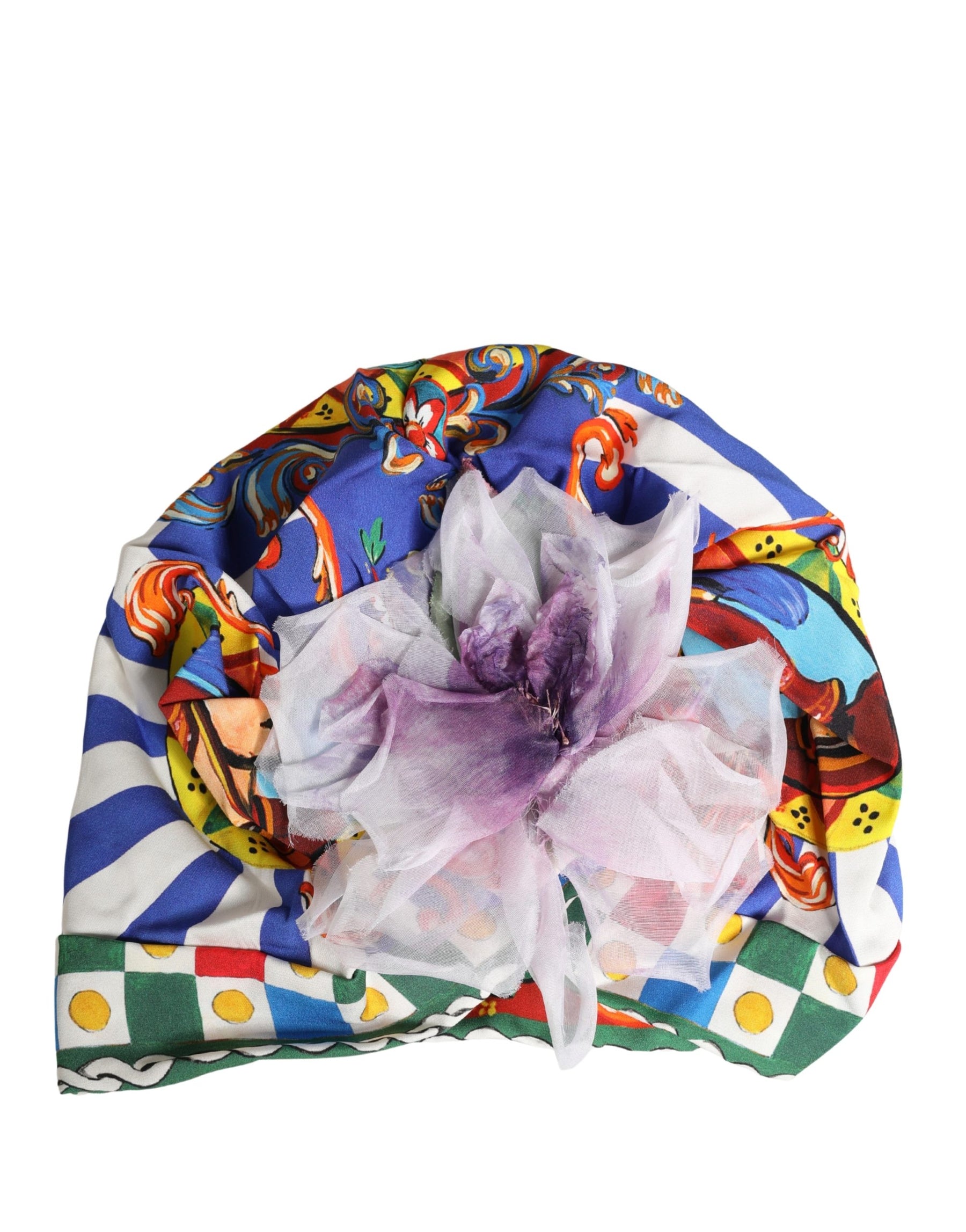 Dolce & Gabbana Multicolor Carretto Motif Turban Headwear Hat | Regal Royce