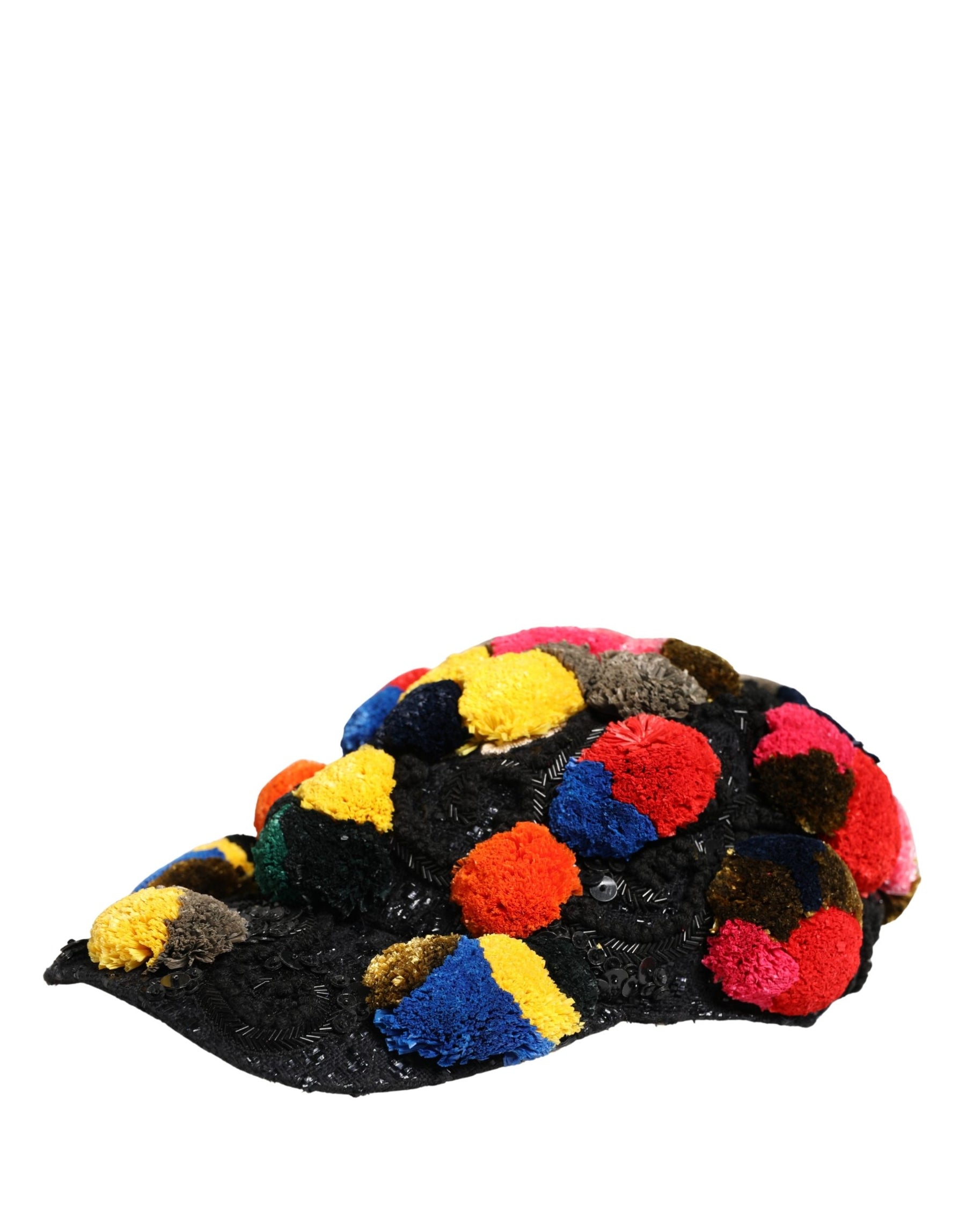 Dolce & Gabbana Multicolor Pom Poms Sequin Embellishment Hat | Regal Royce