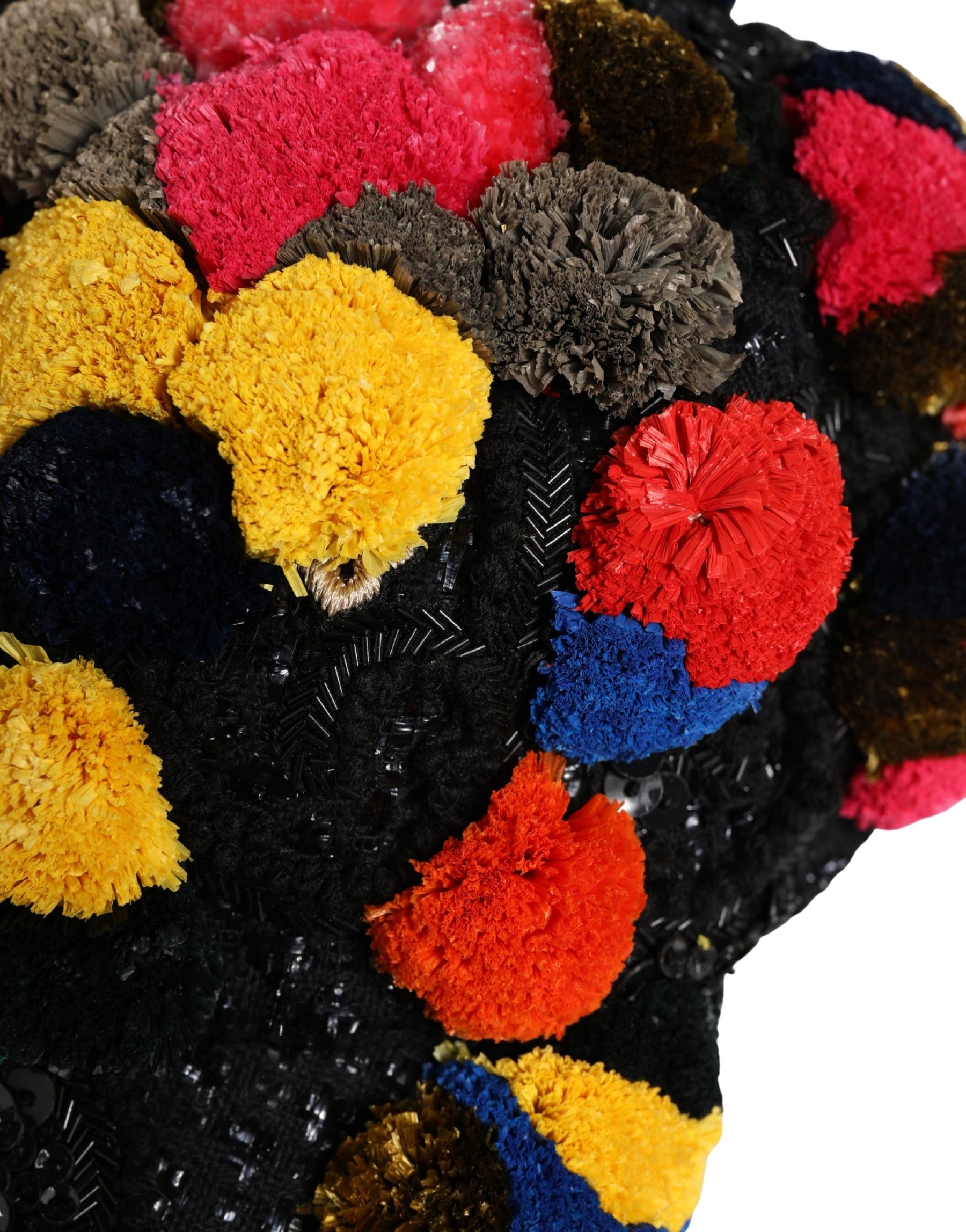 Dolce & Gabbana Multicolor Pom Poms Sequin Embellishment Hat | Regal Royce