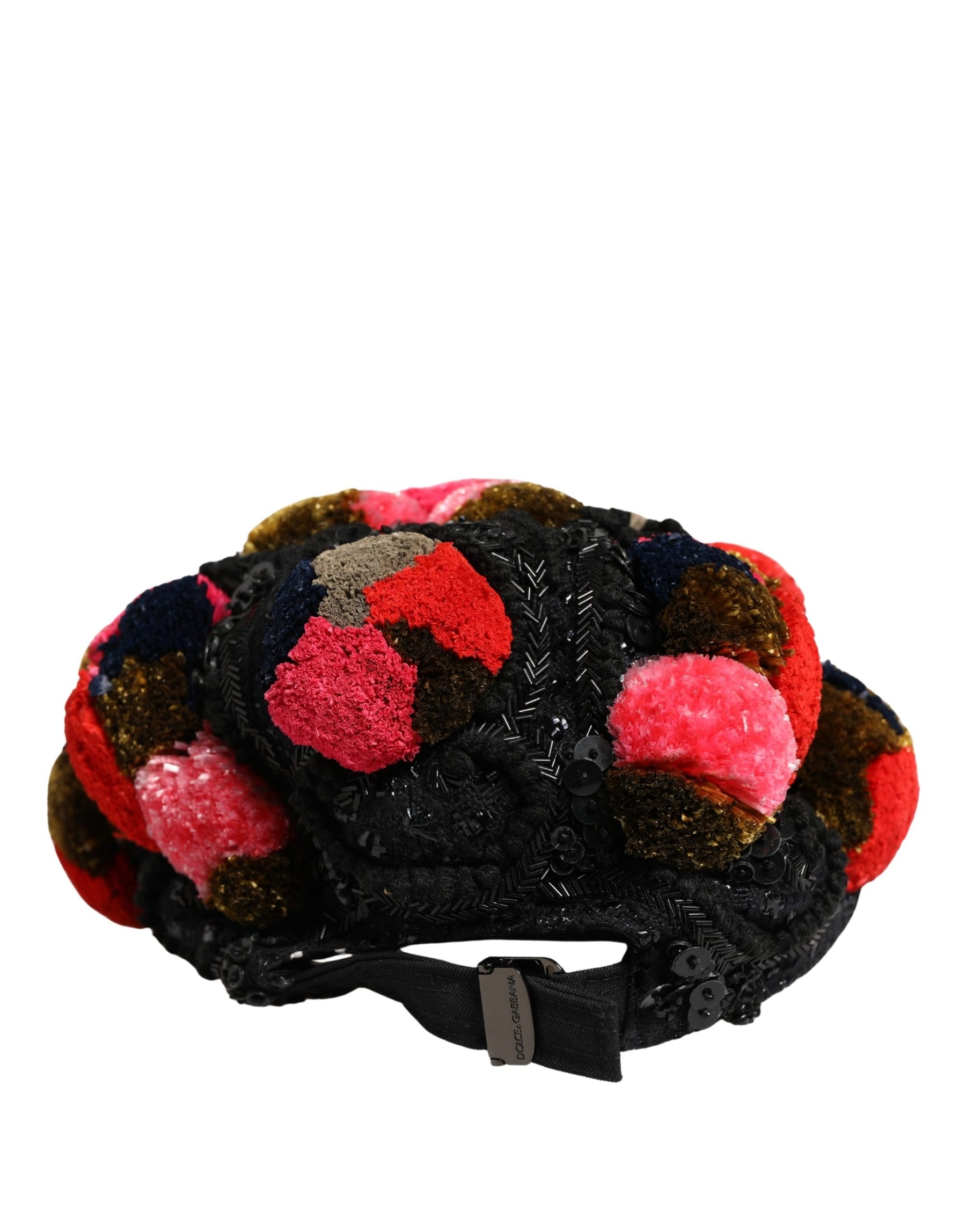 Dolce & Gabbana Multicolor Pom Poms Sequin Embellishment Hat | Regal Royce