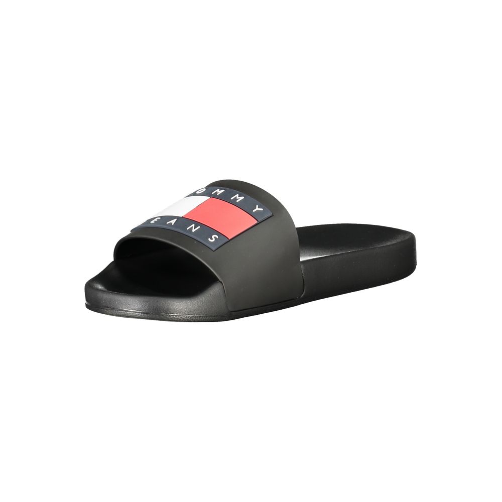 Tommy Hilfiger Black Polyurethane Men Slipper | Regal Royce