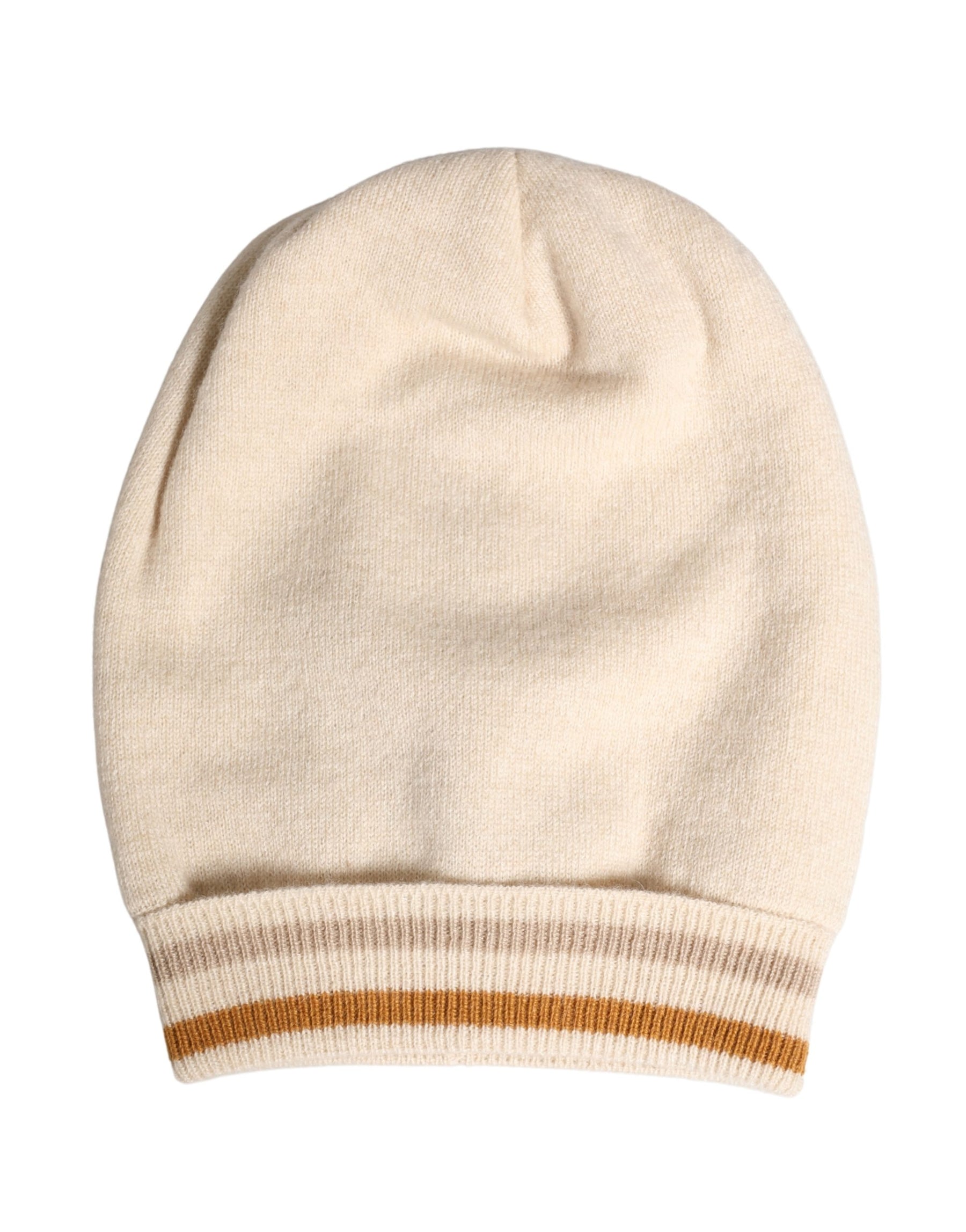 Dolce & Gabbana Beige Cashmere Knitted Women Winter Beanie Hat | Regal Royce
