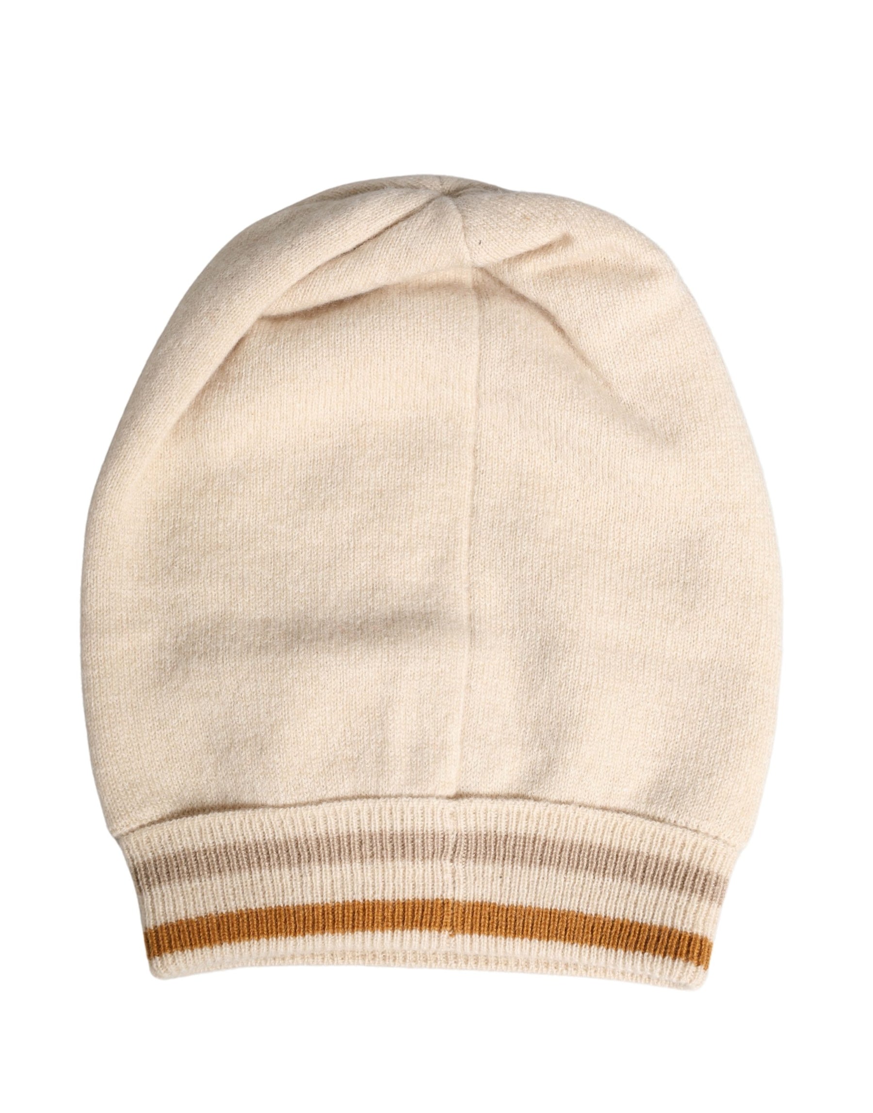 Dolce & Gabbana Beige Cashmere Knitted Women Winter Beanie Hat | Regal Royce