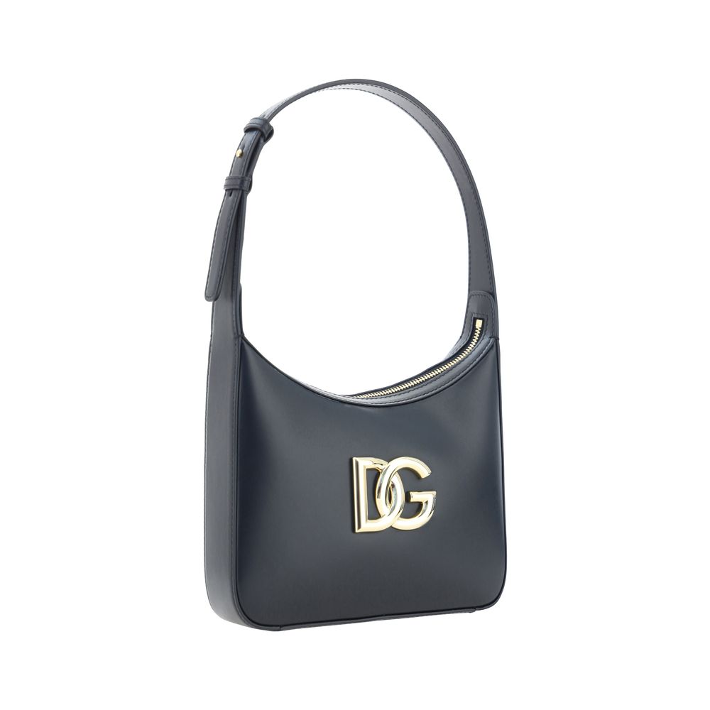 Dolce & Gabbana Black Calf Leather Bos Taurus Shoulder Bag | Regal Royce