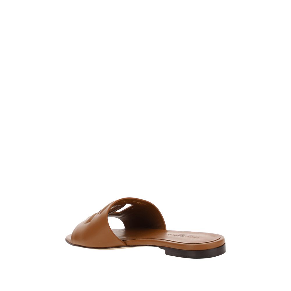 Dolce & Gabbana Brown Calf Leather Bos Taurus Sandals | Regal Royce
