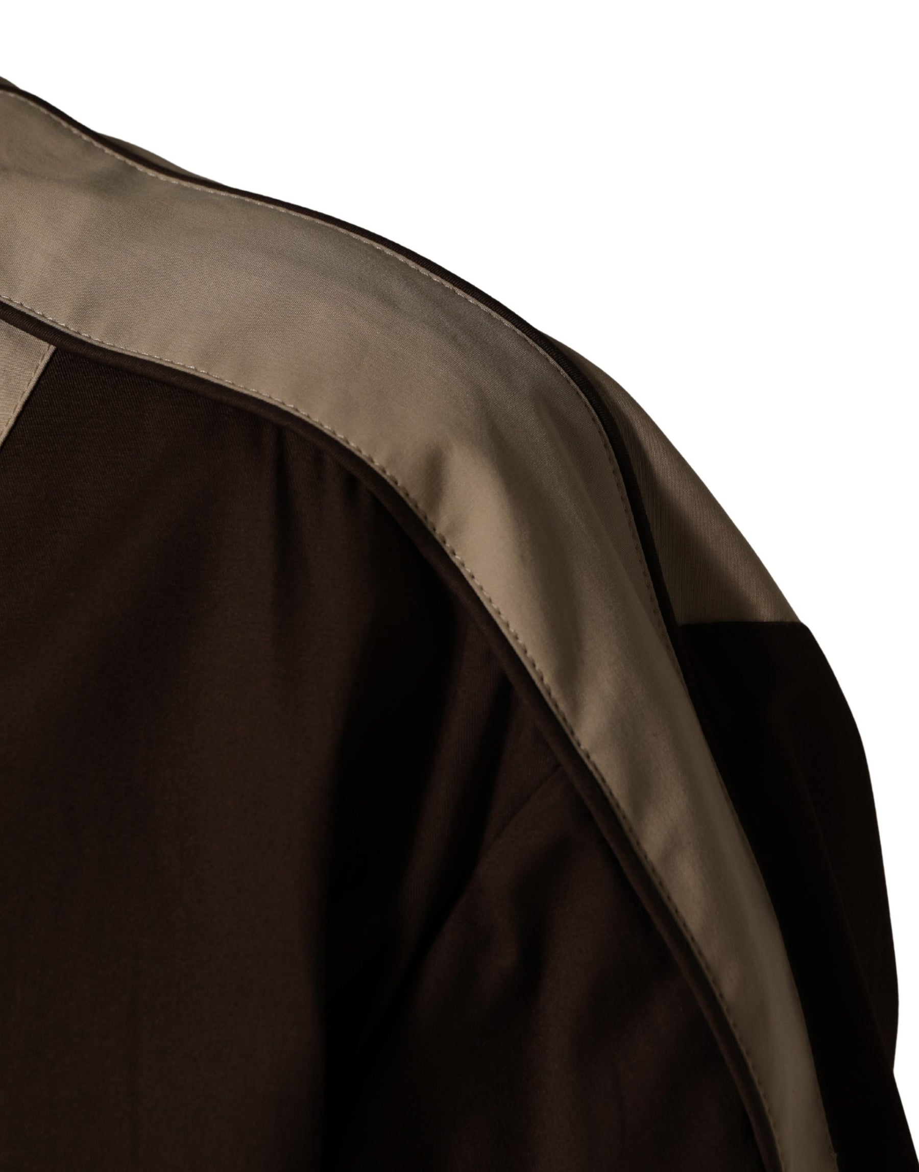 Dolce & Gabbana Brown Beige Cotton Zip Windbreaker Jacket | Regal Royce