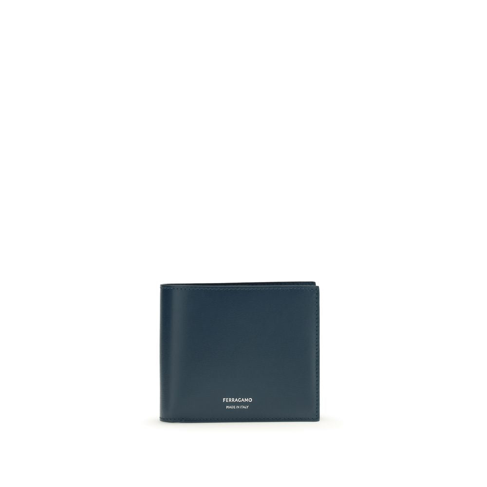Ferragamo Blue Calf Leather Bos Taurus Wallet | Regal Royce