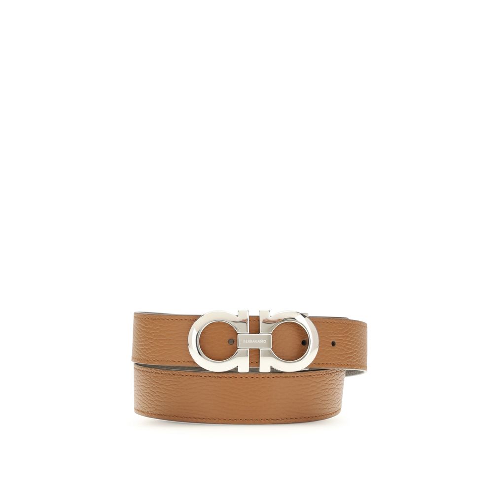 Ferragamo Brown Calf Leather Bos Taurus Belt | Regal Royce